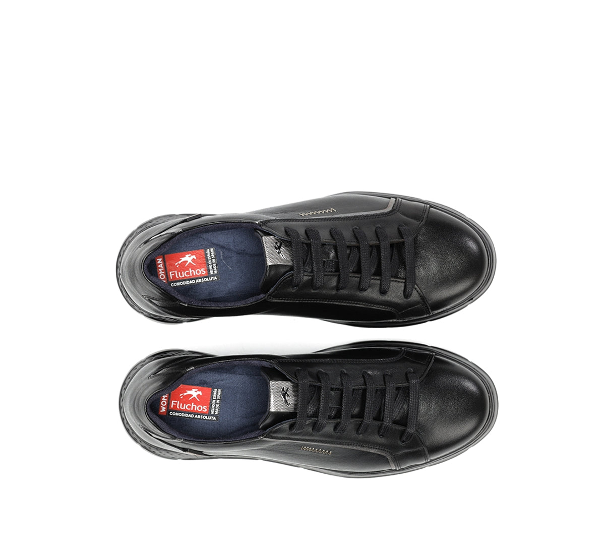 Fluchos Ilia F2305 baskets noir femme cuir compensé