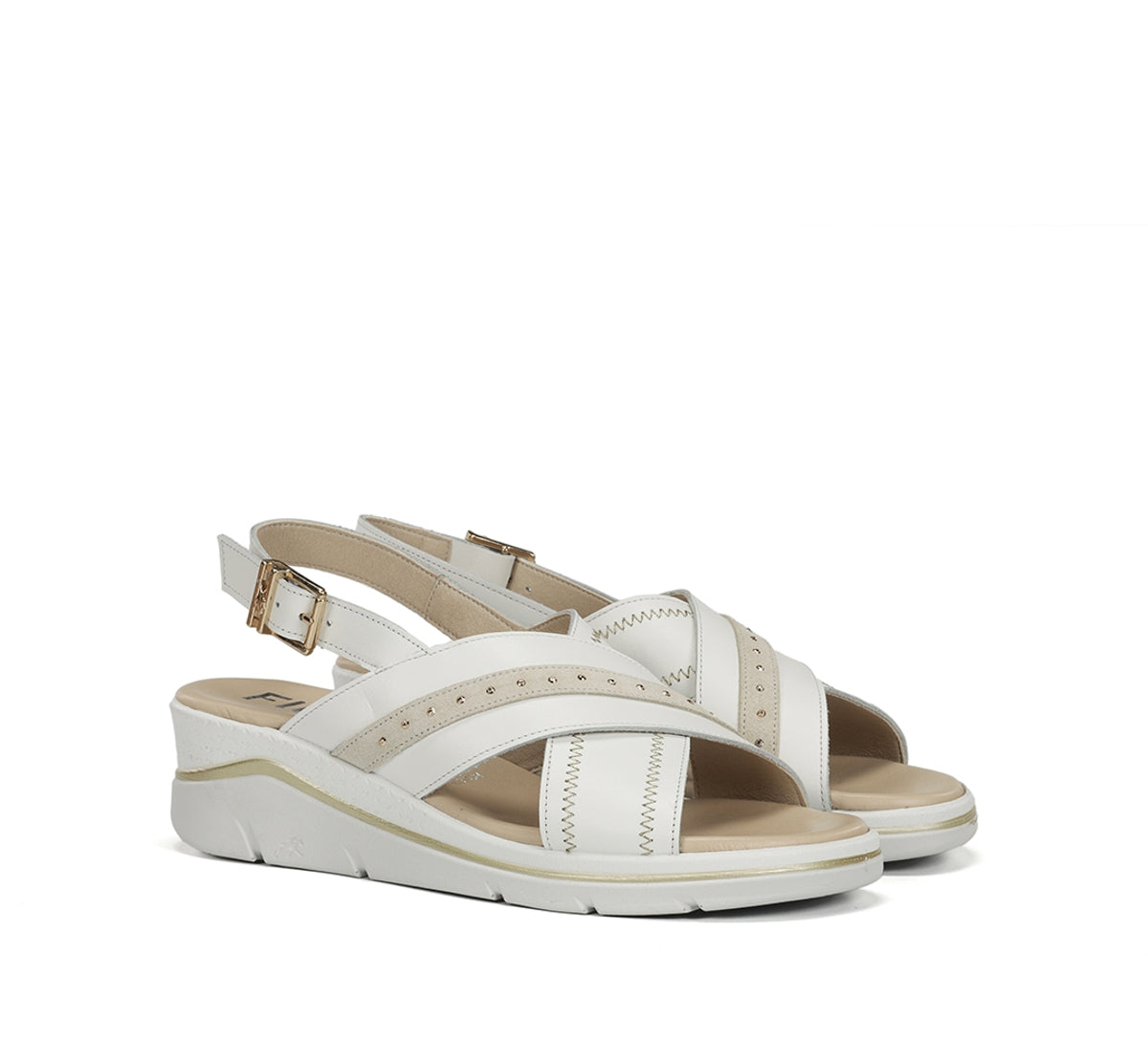 Fluchos Fire F2428 sandales femme blanc compensé
