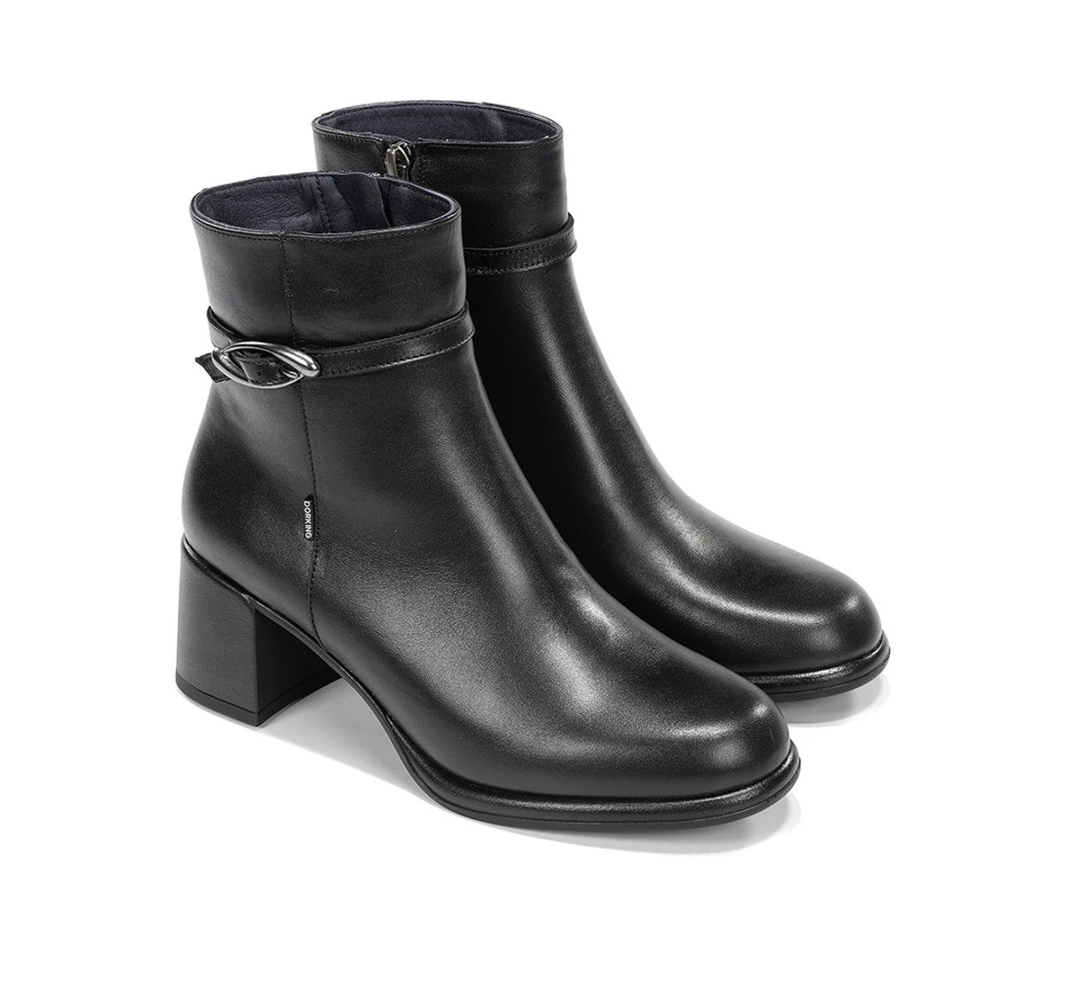 Dorking Frixe D9816 bottines femme noir talon léger