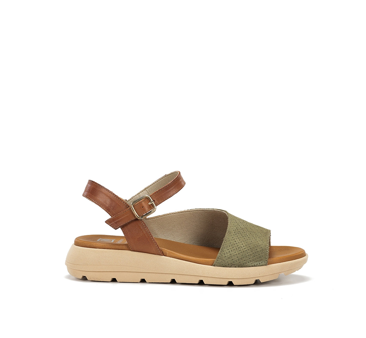 Dorking Gandia D9464 sandale verte femme boucle