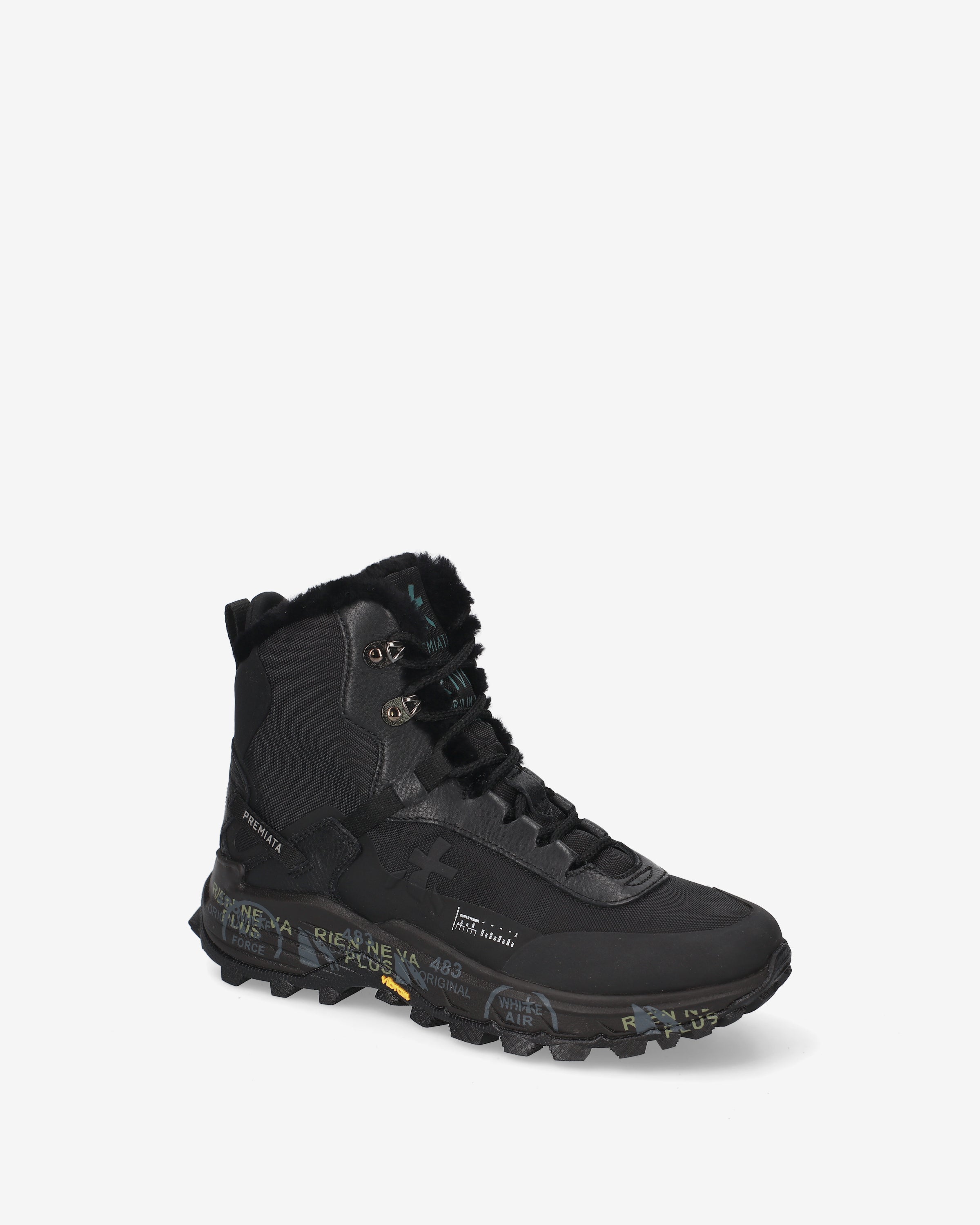 Premiata Trivor 509M Sneakers Noires Fourrure Vibram