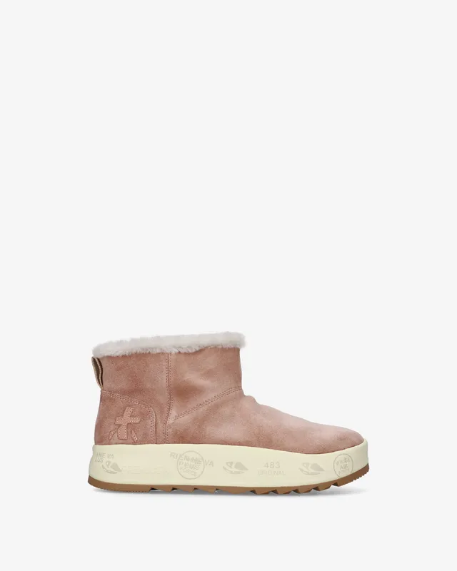 Premiata NewPuffyd 8704m baskets rose poudré daim