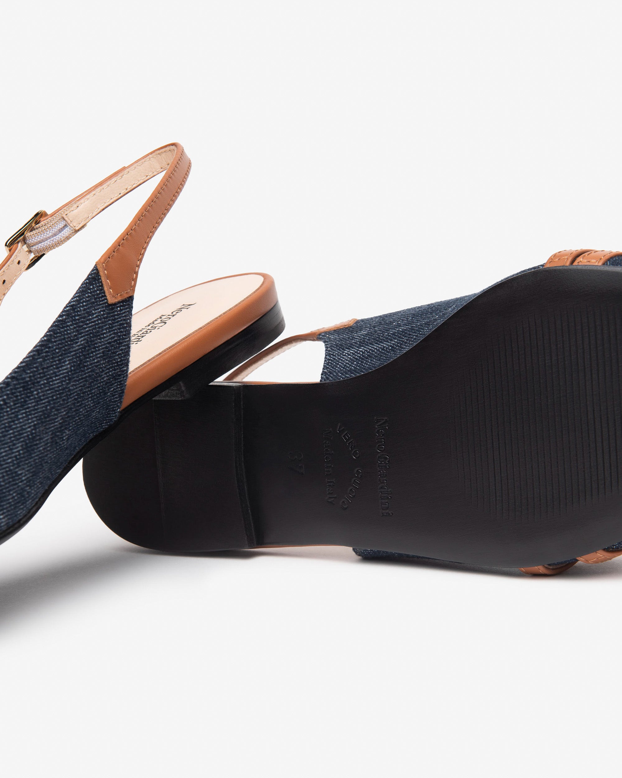 Nero Giardini Slingback Ballerines Cuir Femme Tissu