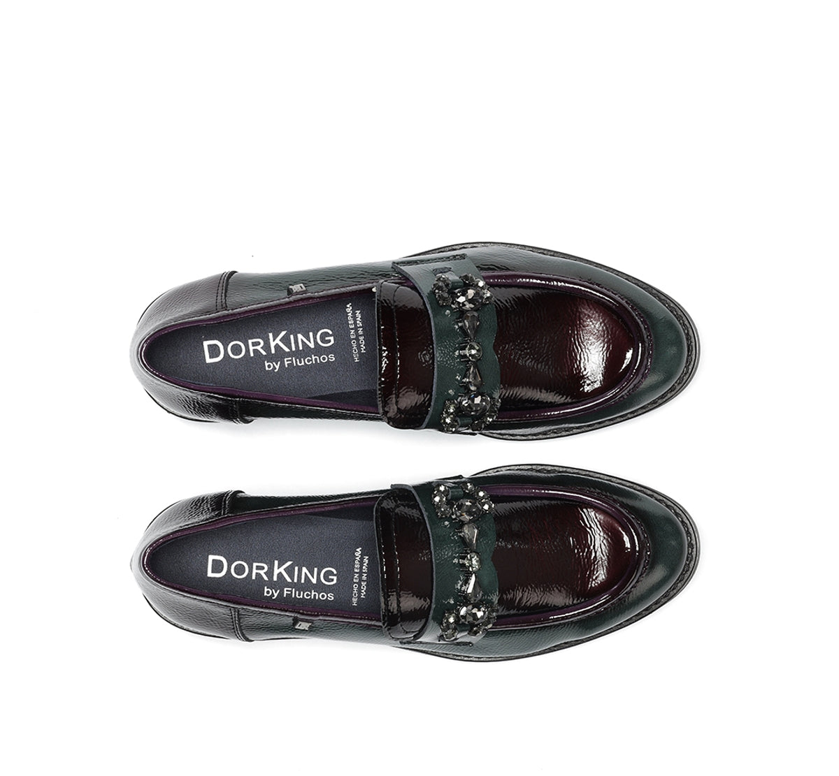 Dorking by Fluchos Harvard D9118 mocassin vert femme