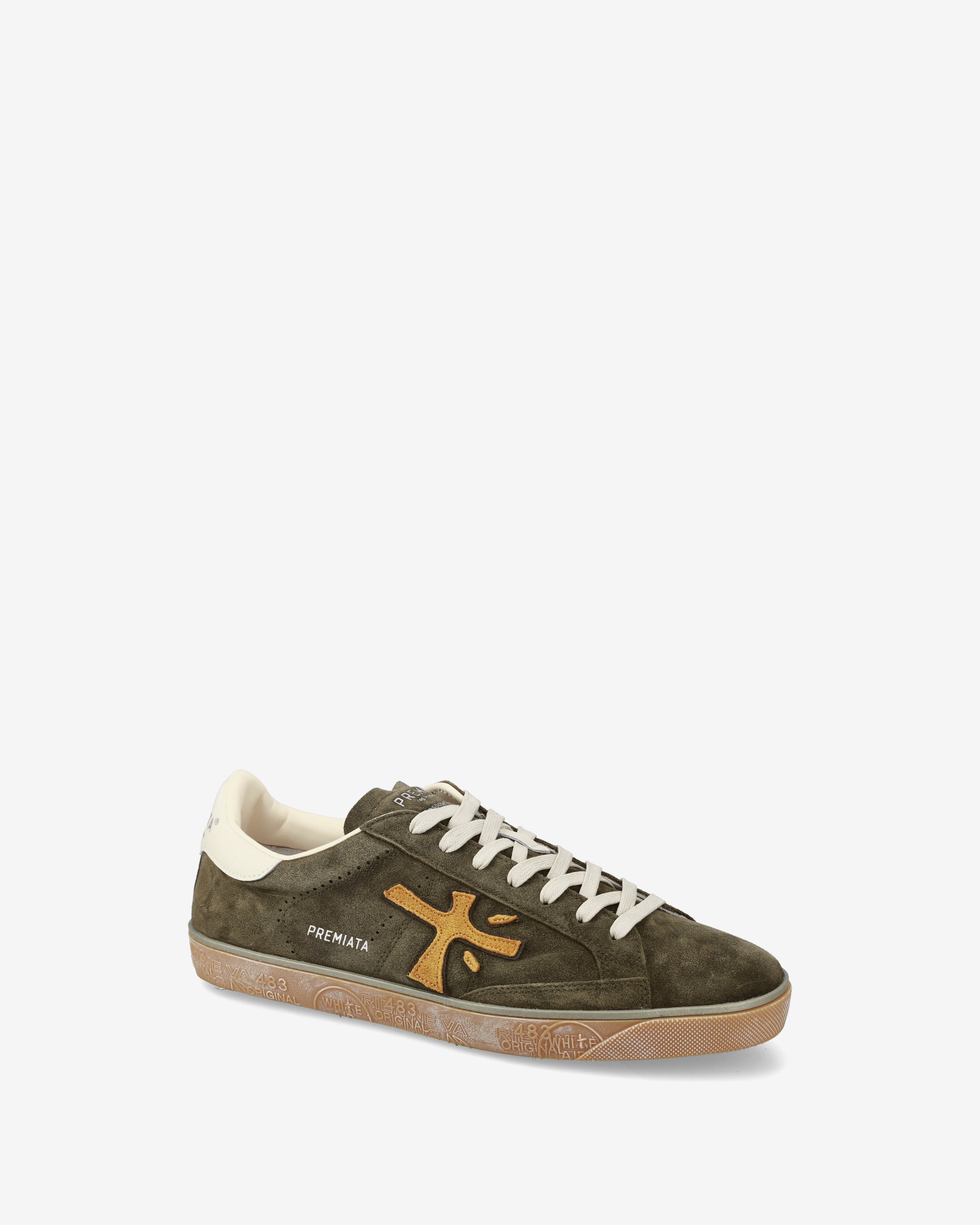 Premiata Steven 7627 sneakers cuir olive homme