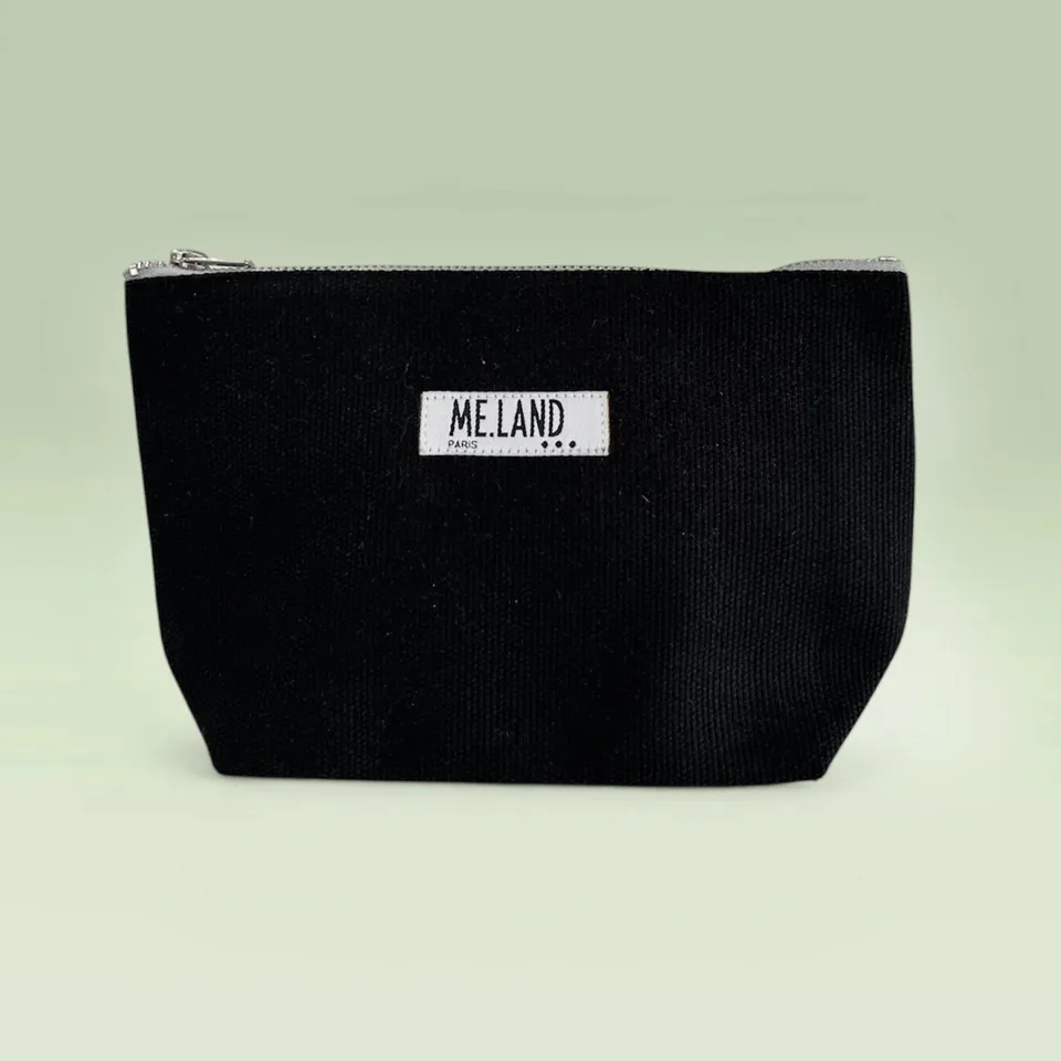 Me.Land Pochette Berlingot pochette coton upcyclé Noir