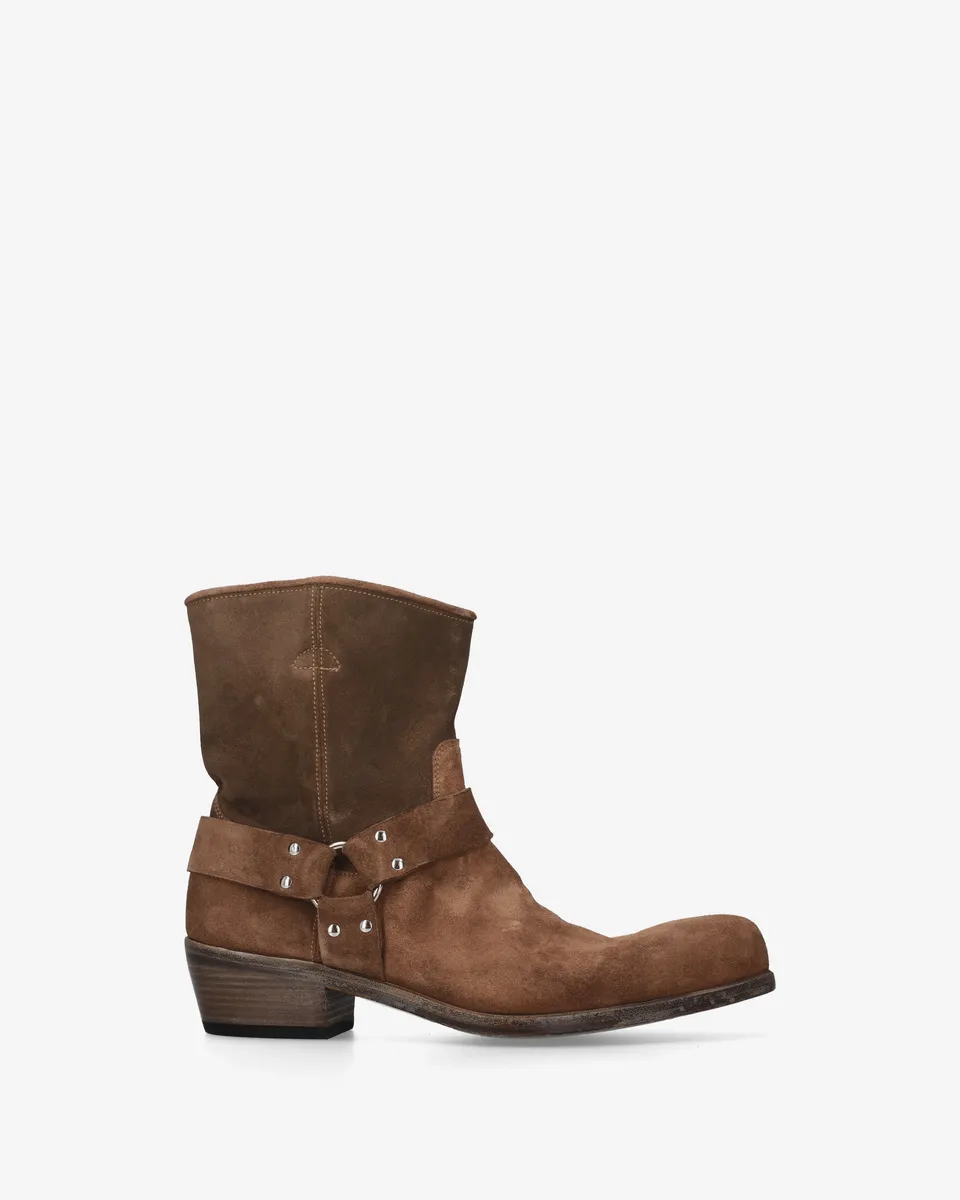 Premiata Boots Engineer homme daim cigare sangle anneau