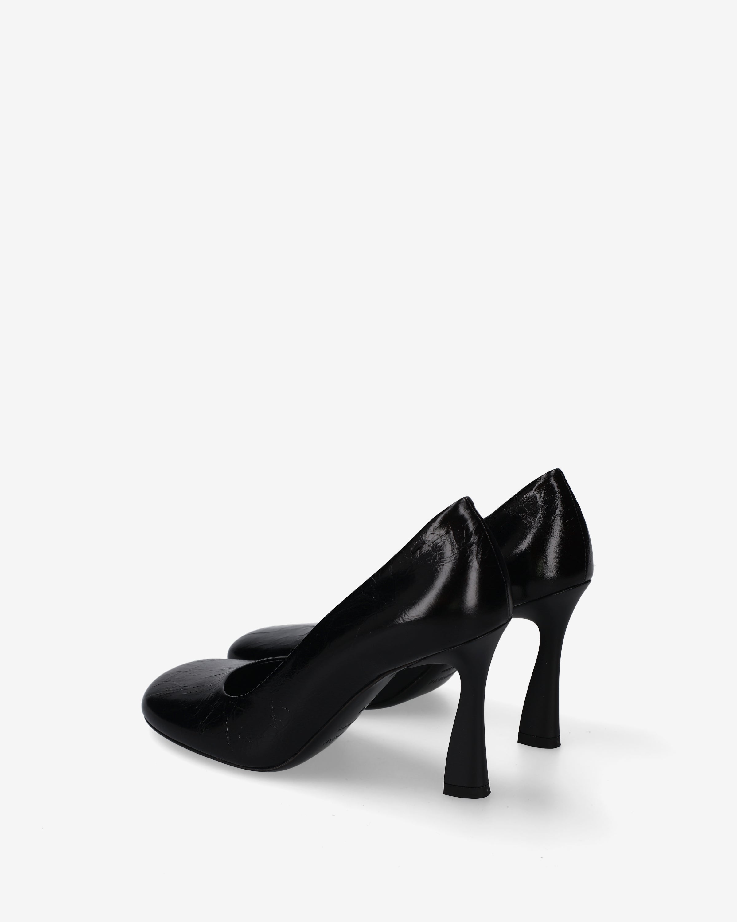 Premiata escarpins cuir noir talon sculpté femme