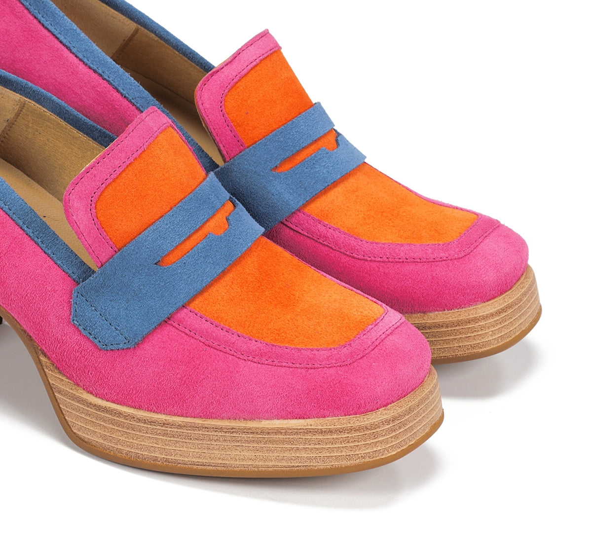 Dorking Cristel D9440 mocassins femme rose plateforme
