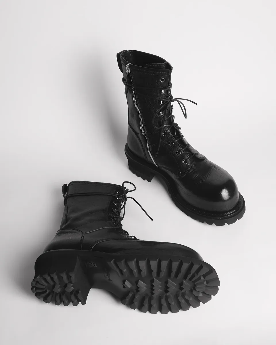 Premiata 016 boots cuir lacets zip homme