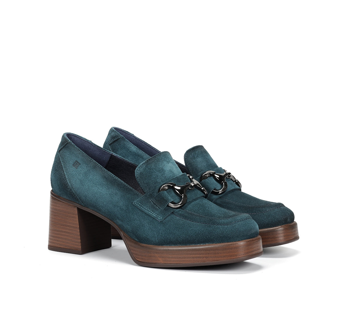 Dorking by Fluchos Cristel D9155 mocassins femme bleus plateforme