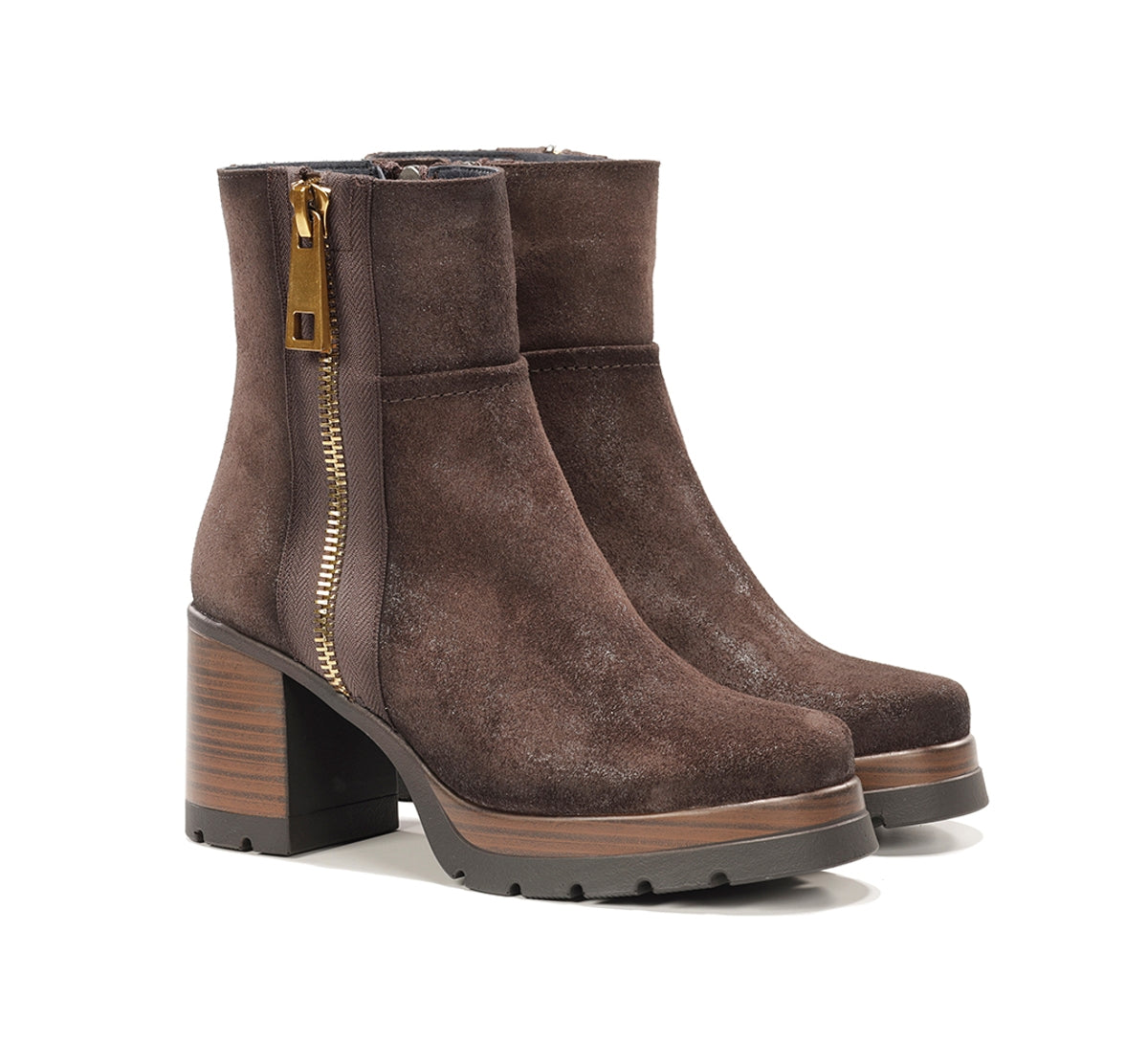Dorking Safe D9413 bottines femme marron plateforme