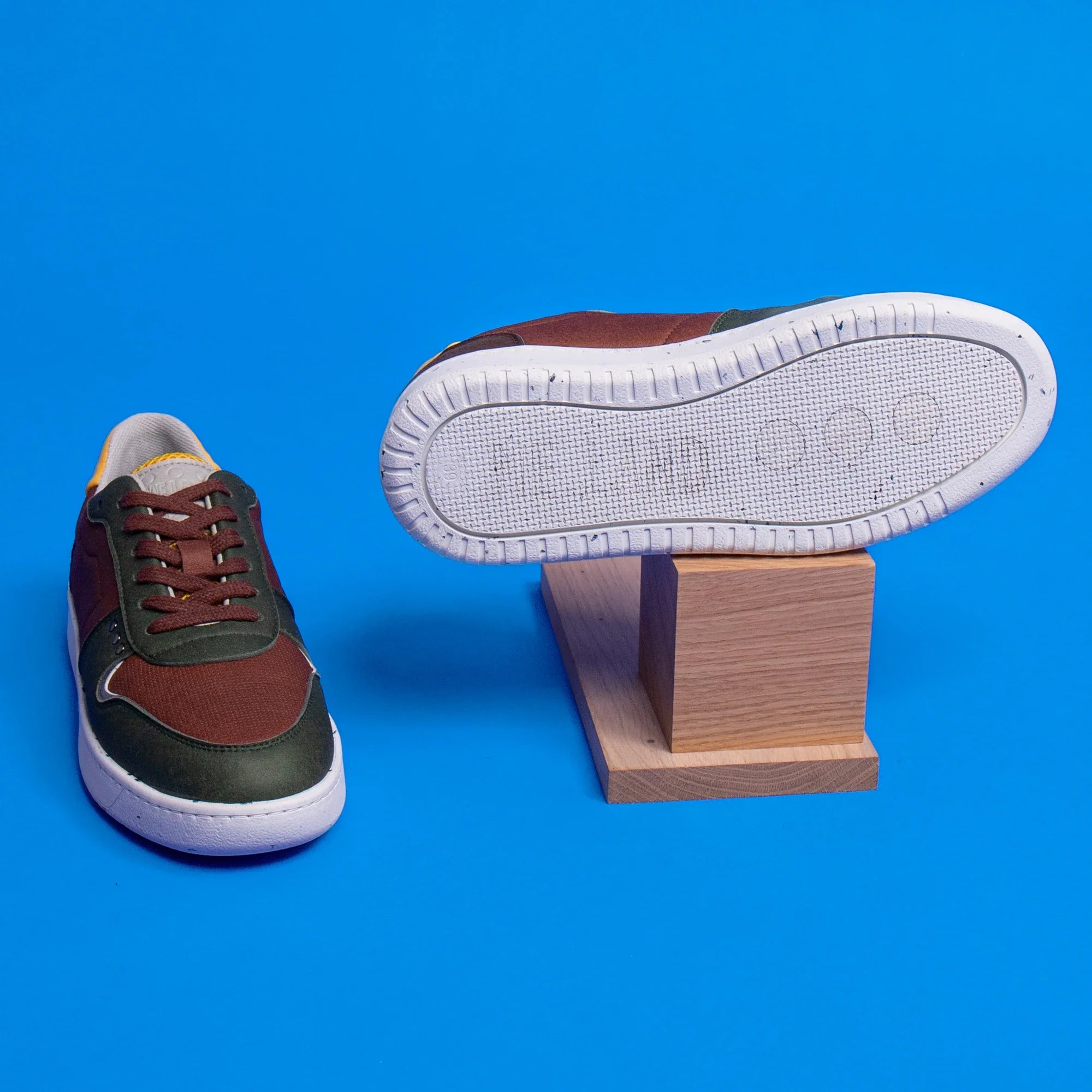 Me.Land Evan baskets vegan marron kaki jaune