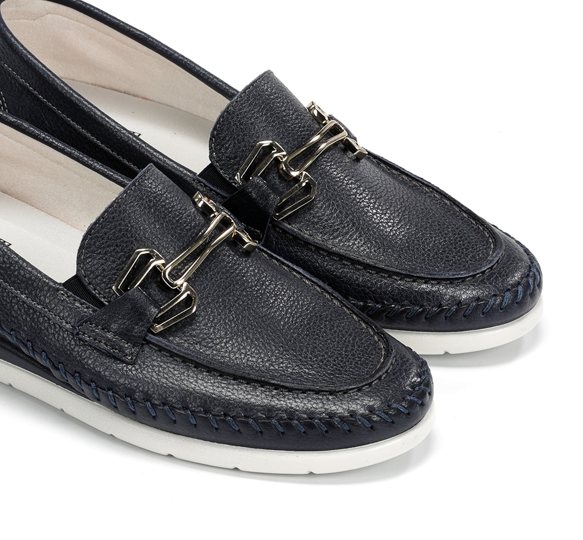 Fluchos Sella F2141 mocassin femme bleu compensé