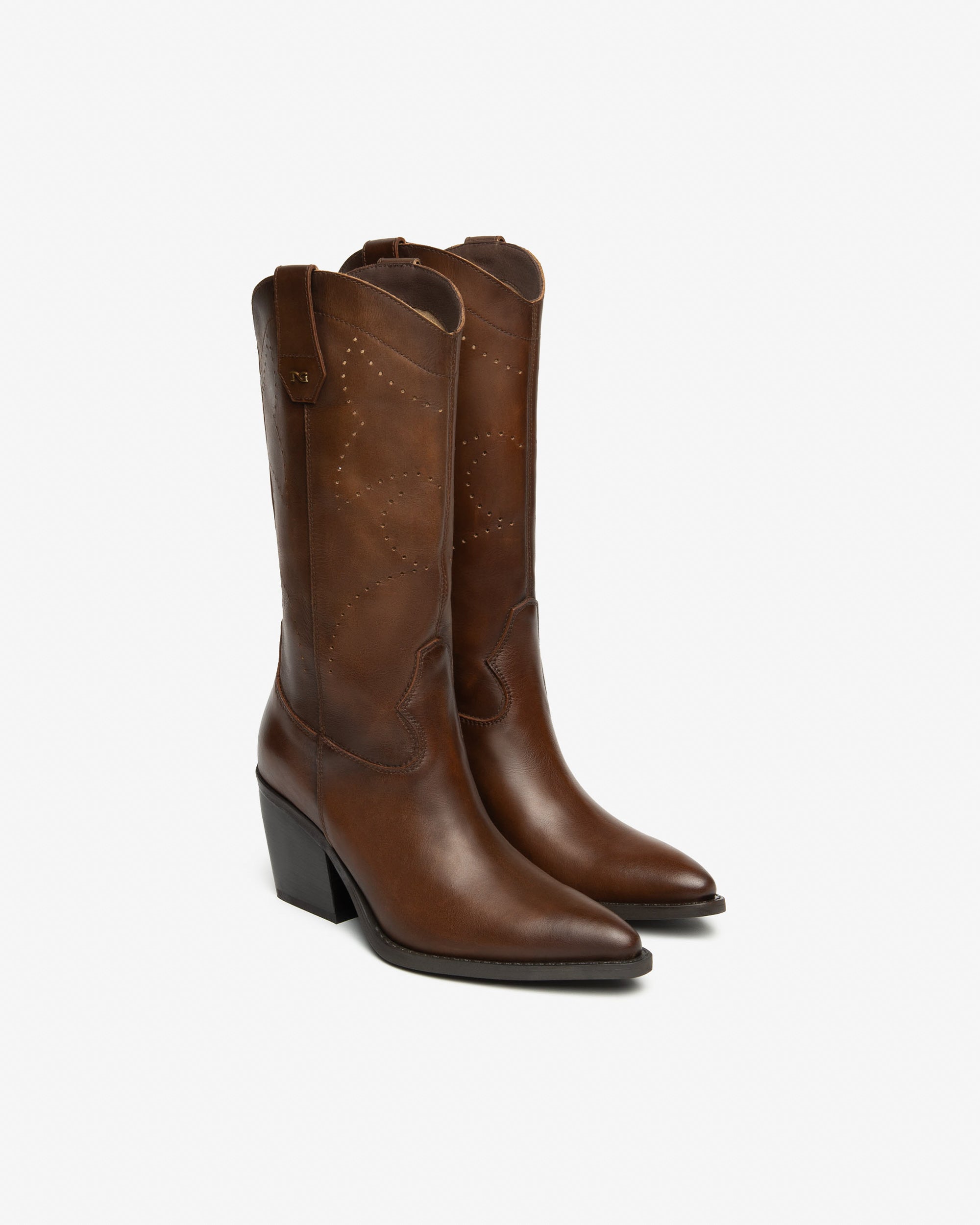 Nero Giardini Boots bottes cuir western 75 mm femme
