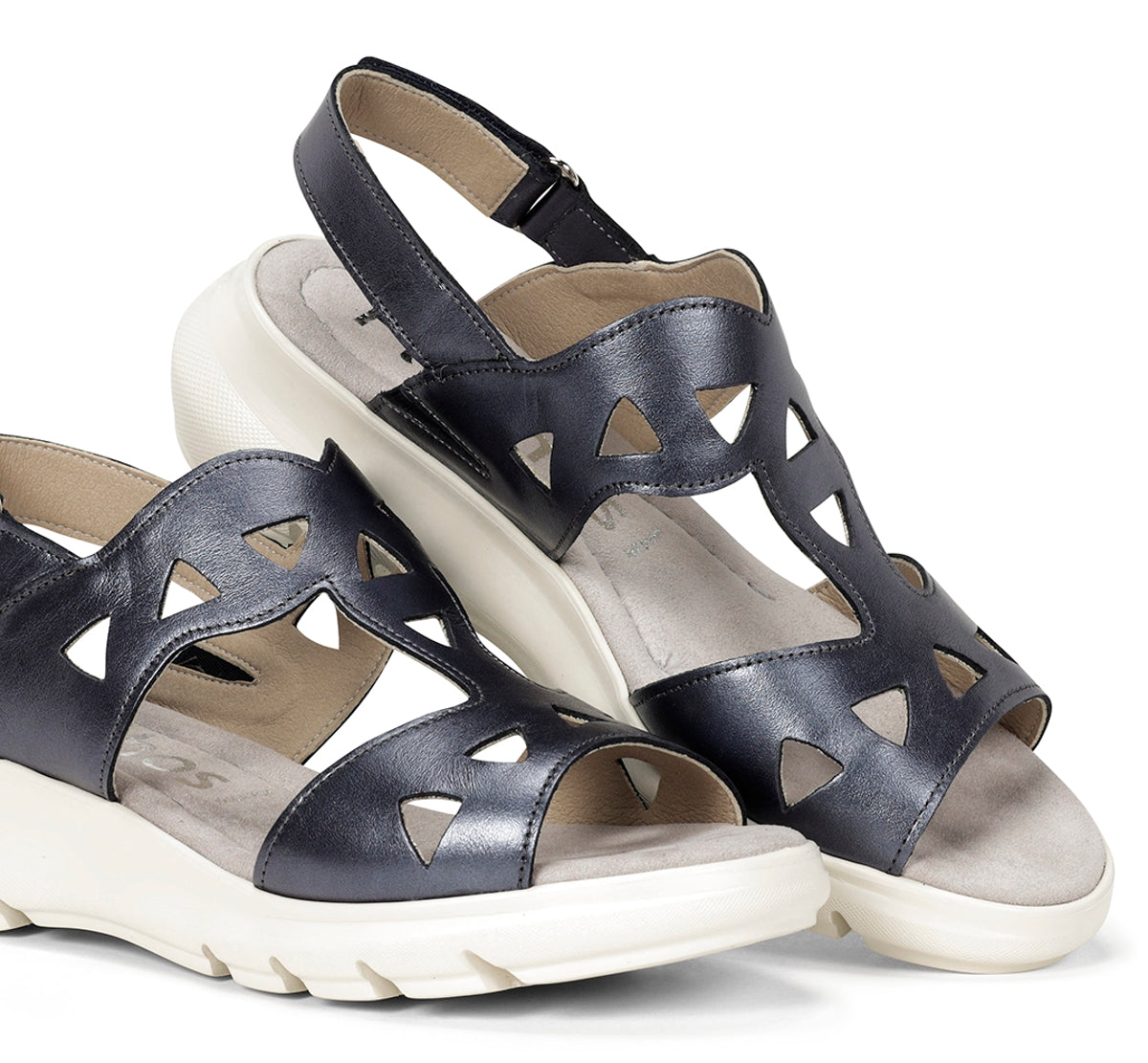 Fluchos Lua F1657 sandales femme bleu compensé