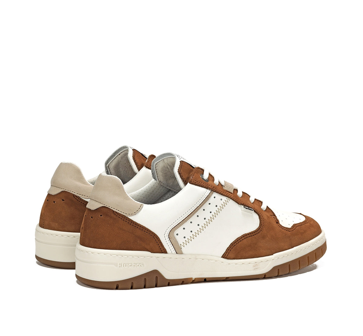 Fluchos Roger F1954 basket homme marron cuir perforé