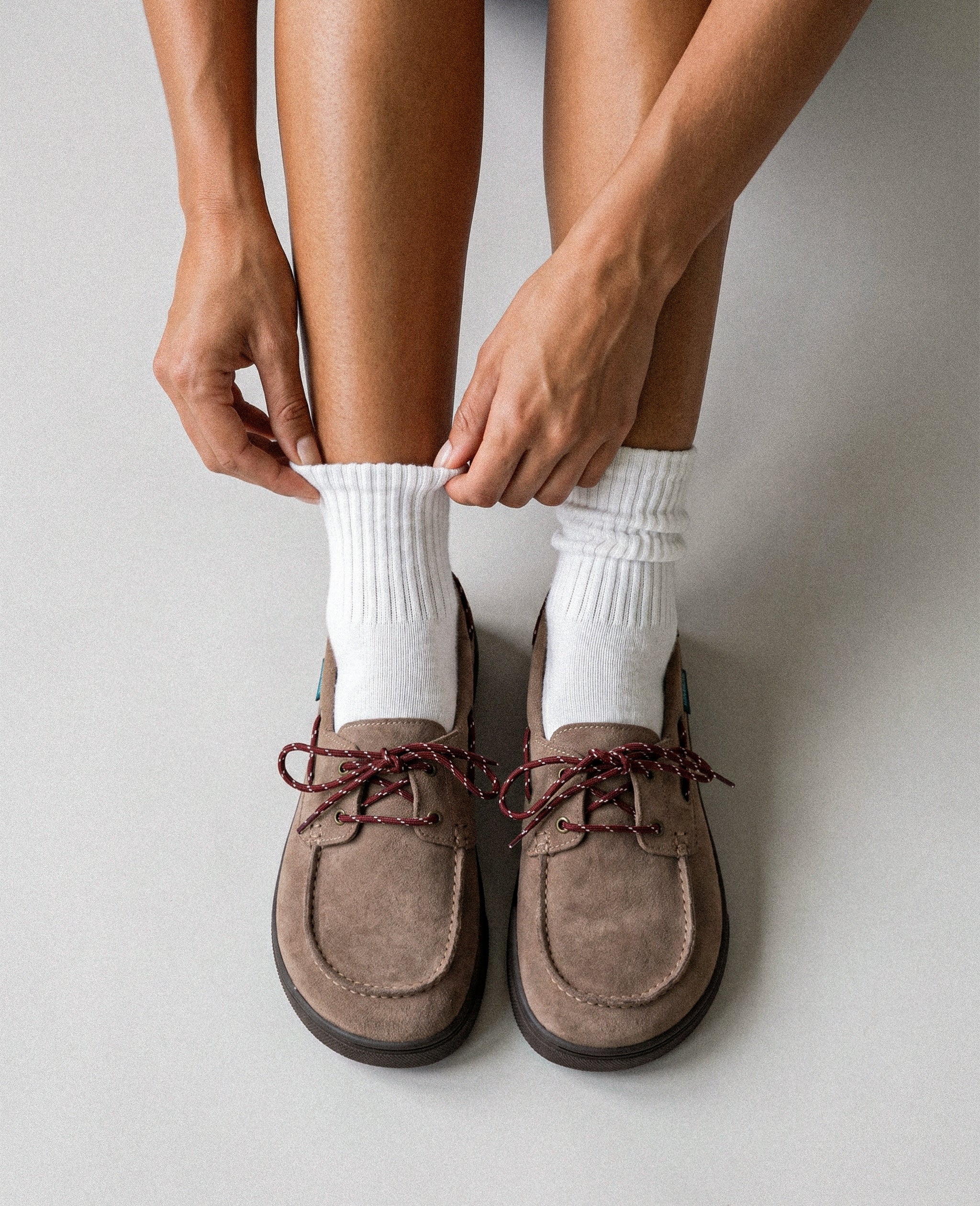 Flamingos Life Zero Boat Suede Taupe bateau barefoot