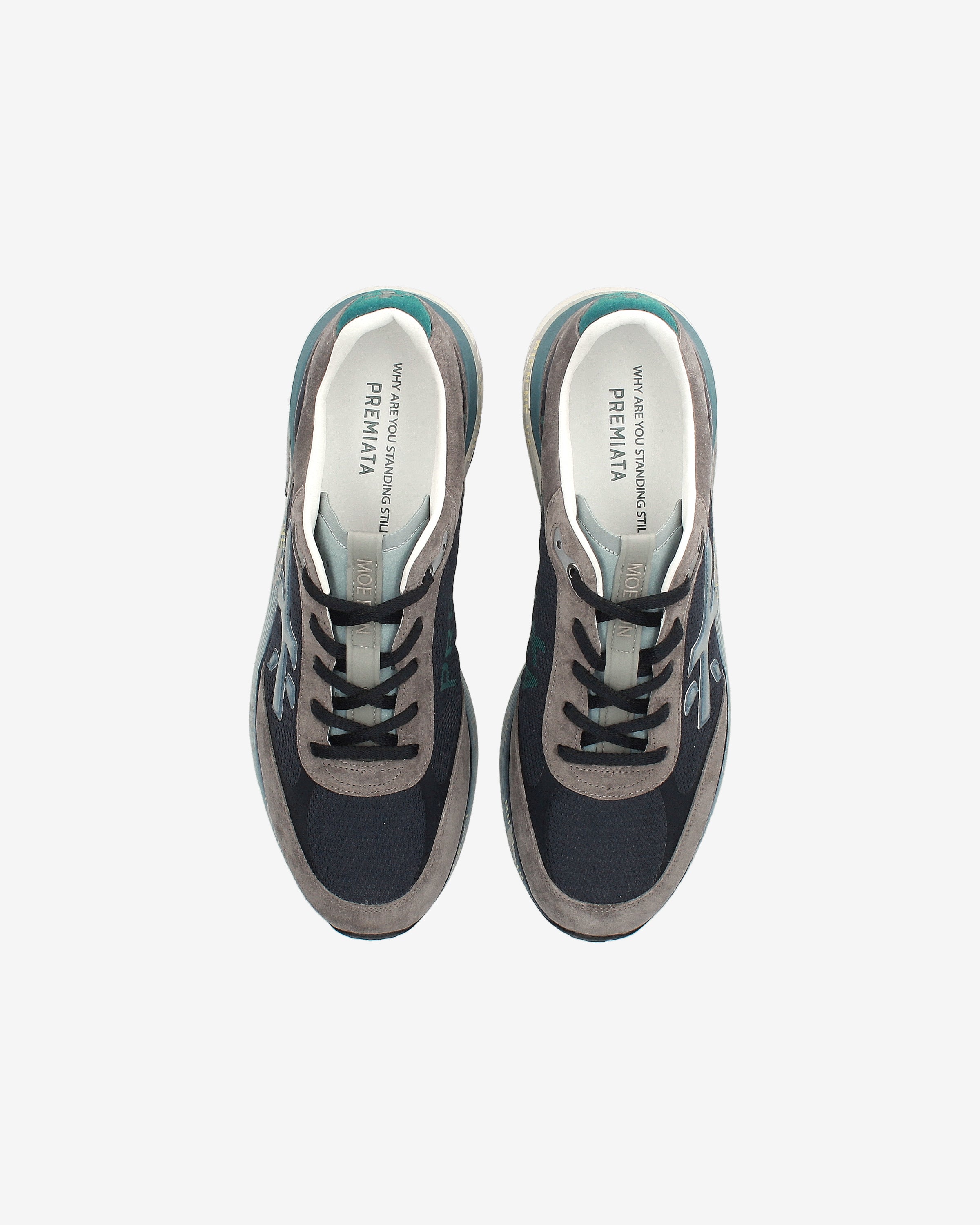 Premiata Moerun 7772 sneakers homme gris bleu mesh