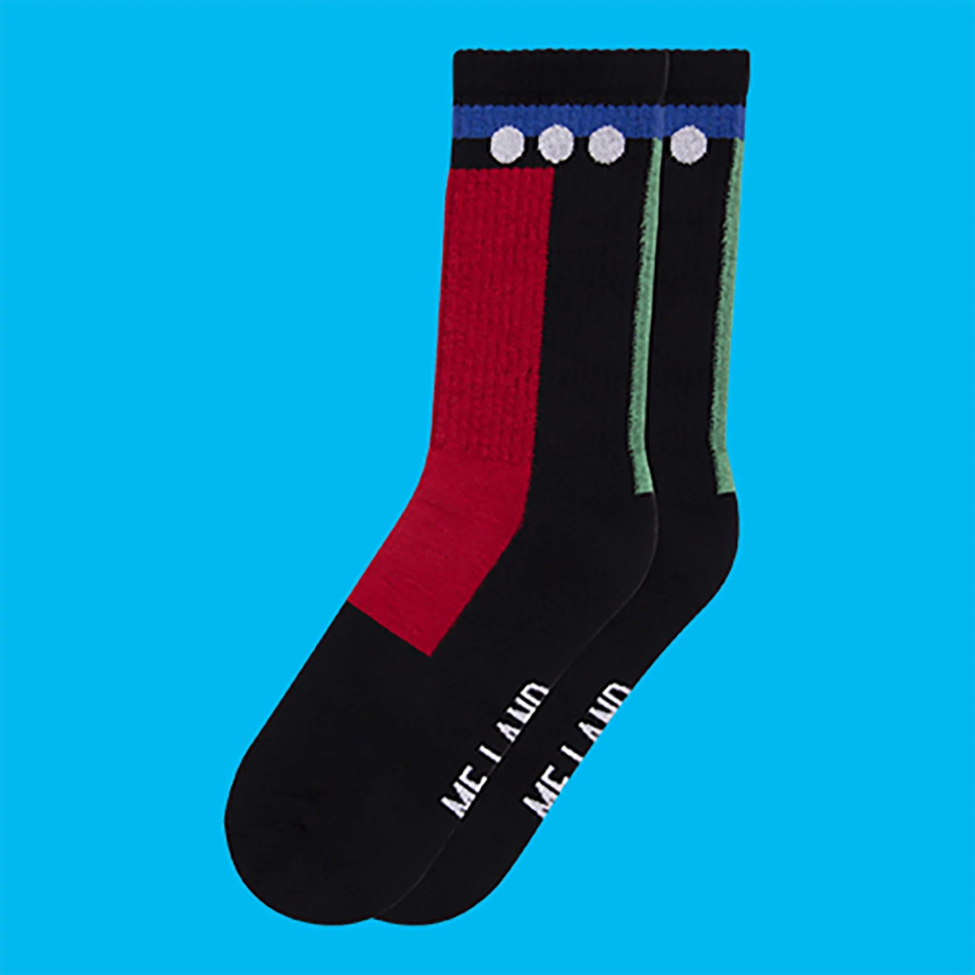 Me.Land Geo chaussettes sport coton bio noir géométrique
