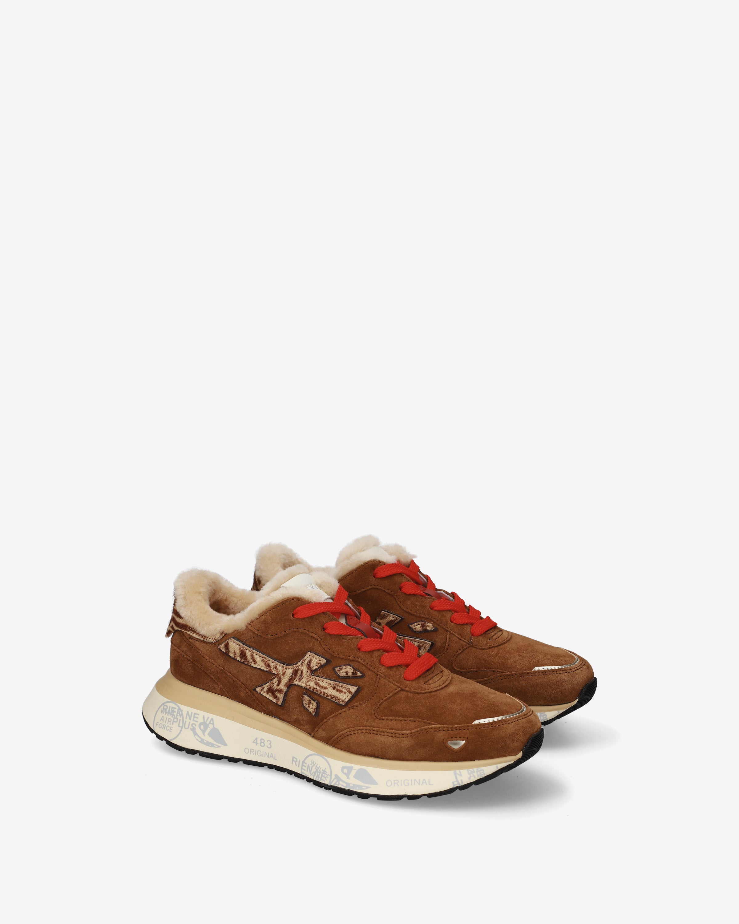 Premiata Lauryn 8532m sneakers femme marron daim fourrée