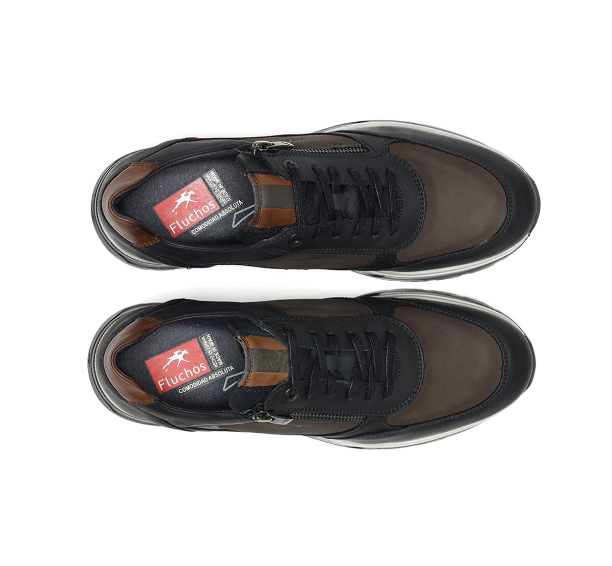 Fluchos Louis F1603 baskets homme bleu cuir