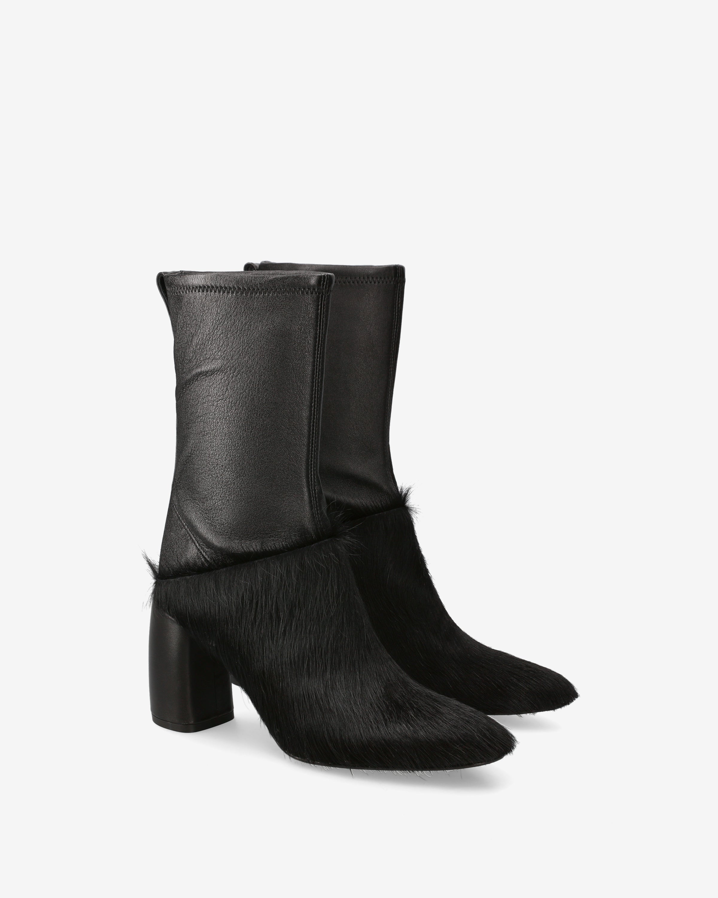 Premiata boots femme cuir noir talon 8 cm