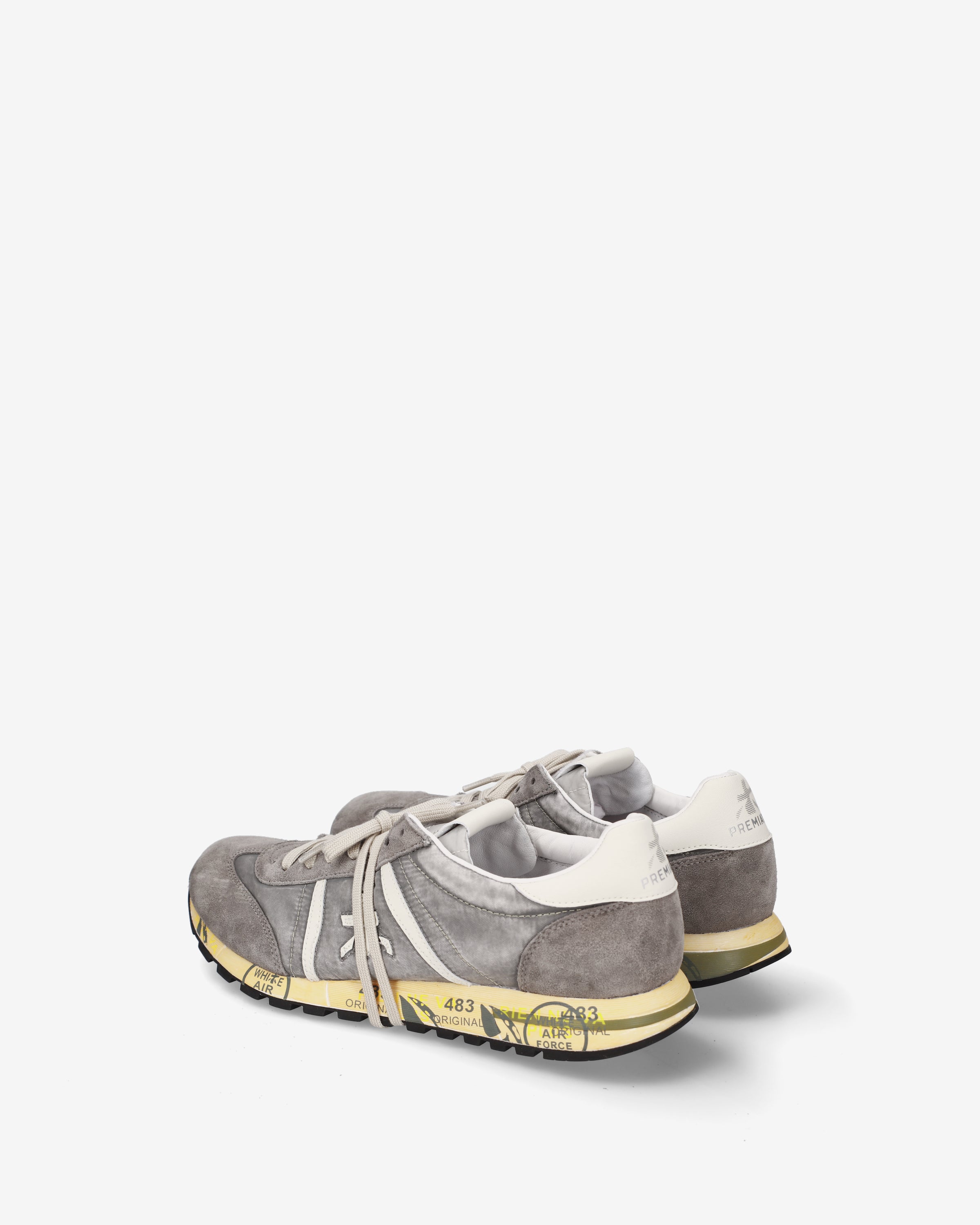 Premiata Lucy 8406 baskets gris tissu daim