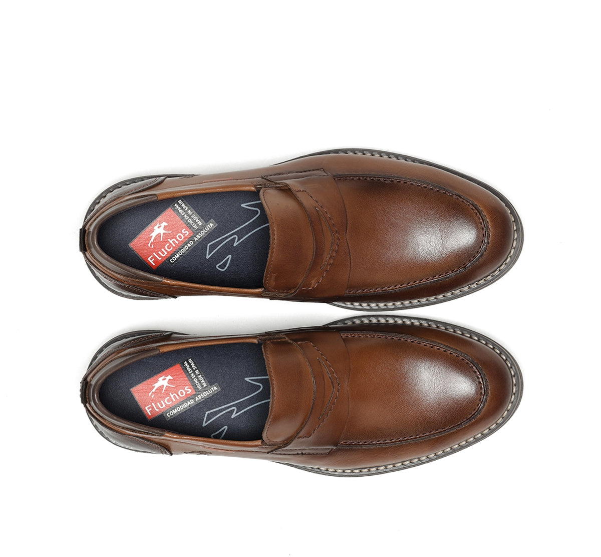Fluchos Terry F1290 mocassins marron cuir homme