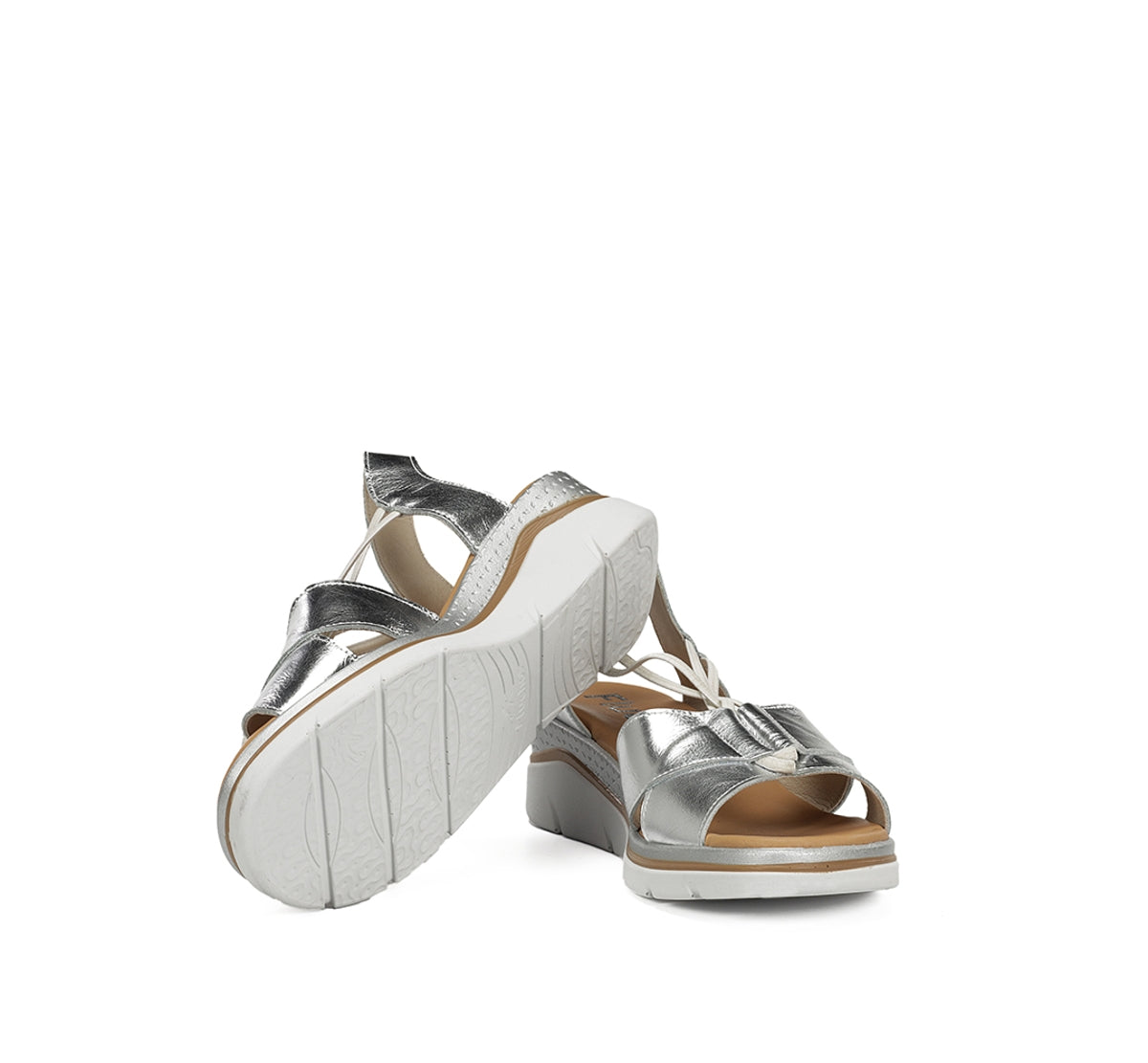 Fluchos Fire F2429 sandales femme argent compensées