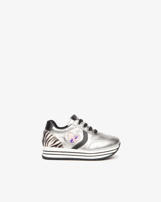 Nero Giardini Sneakers baskets fille cuir zip cœur 28