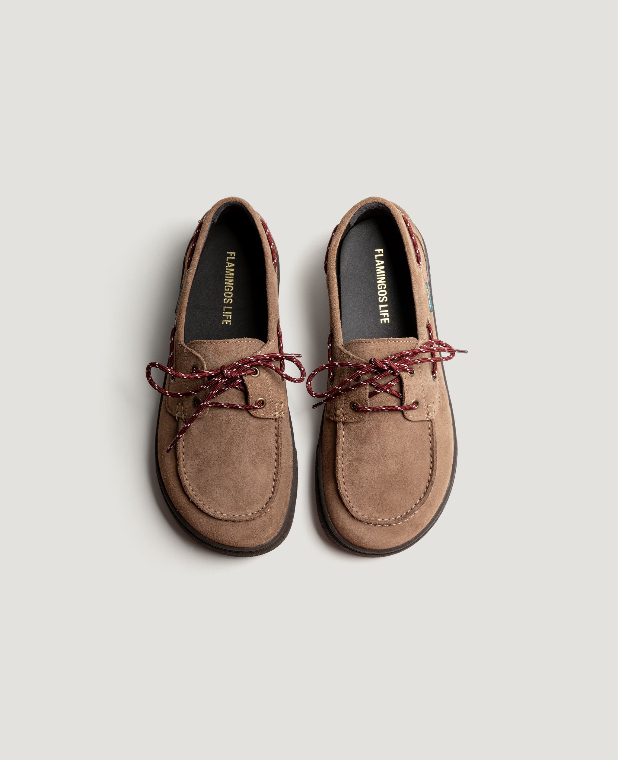 Flamingos Life Zero Boat Suede Taupe bateau barefoot