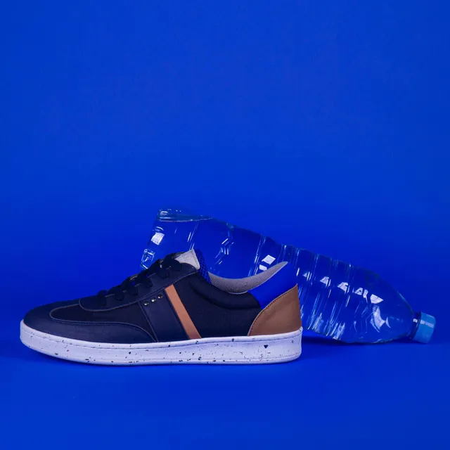 Me.Land Vivace basket vegan marine bleu cognac nylon
