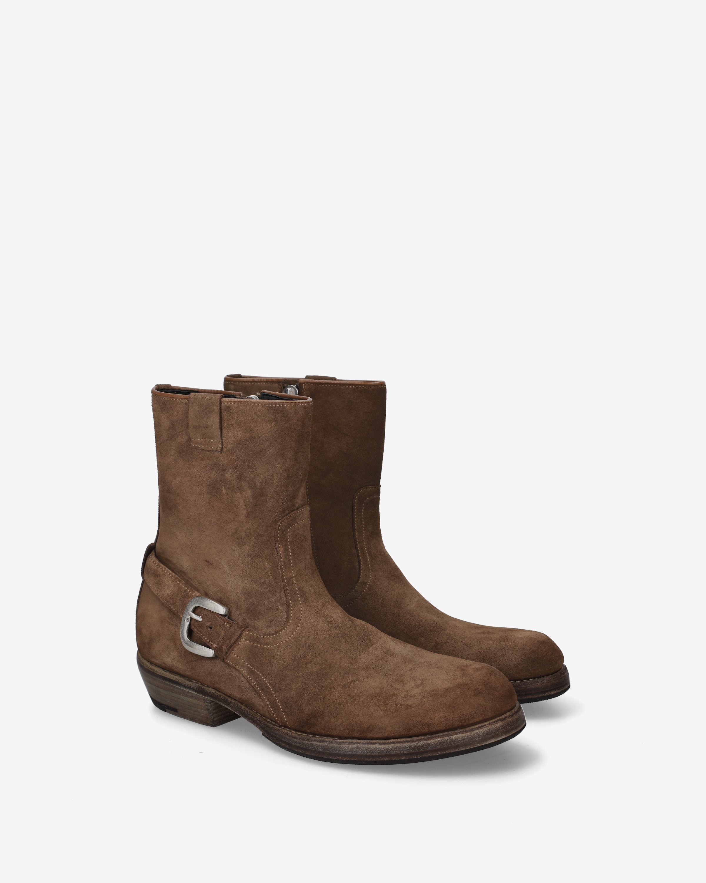 Premiata Boots biker marron daim homme