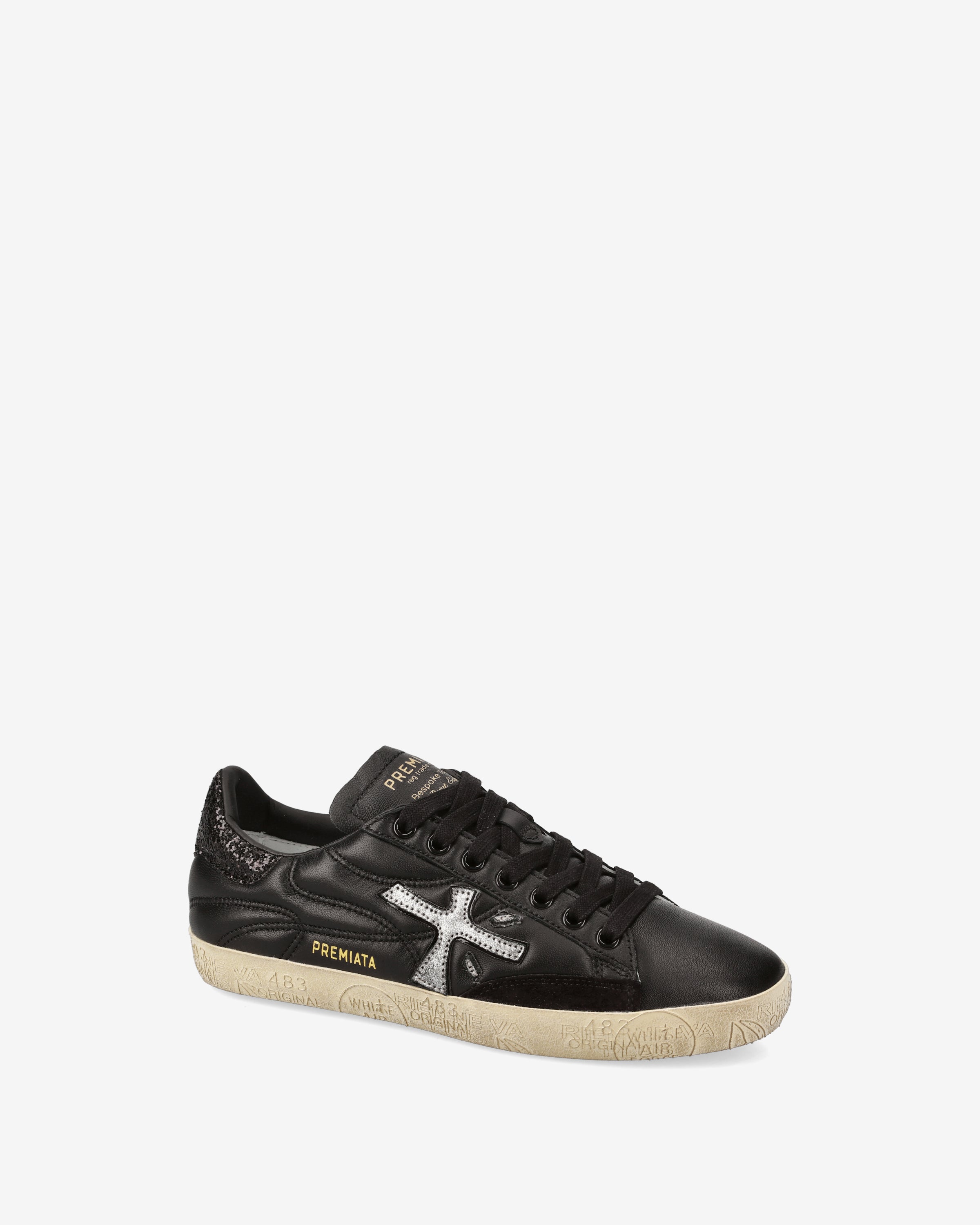 Premiata Stevend 7614 baskets femme noir argent
