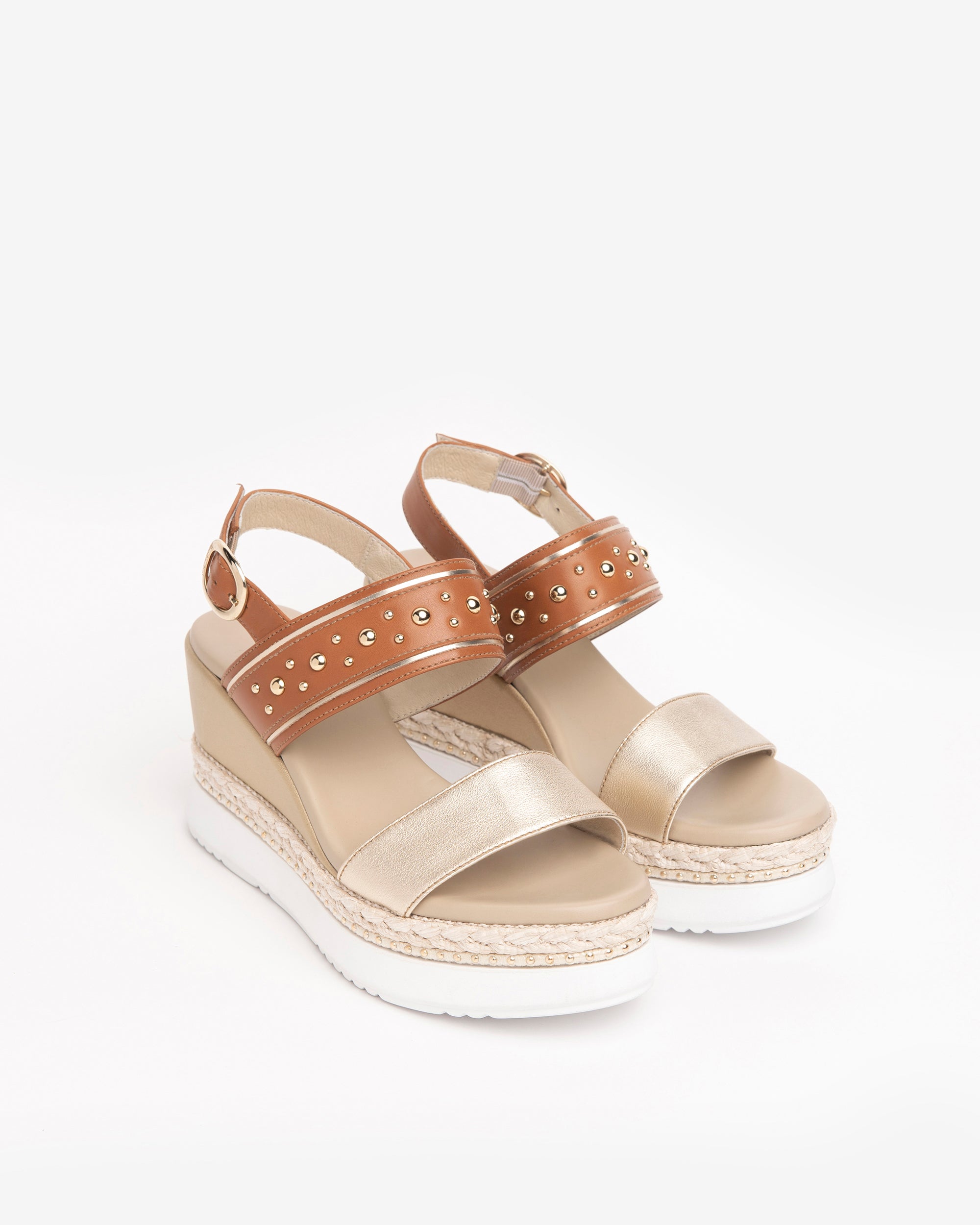 Nero Giardini Sandals sandales cuir femme compensées cloutées