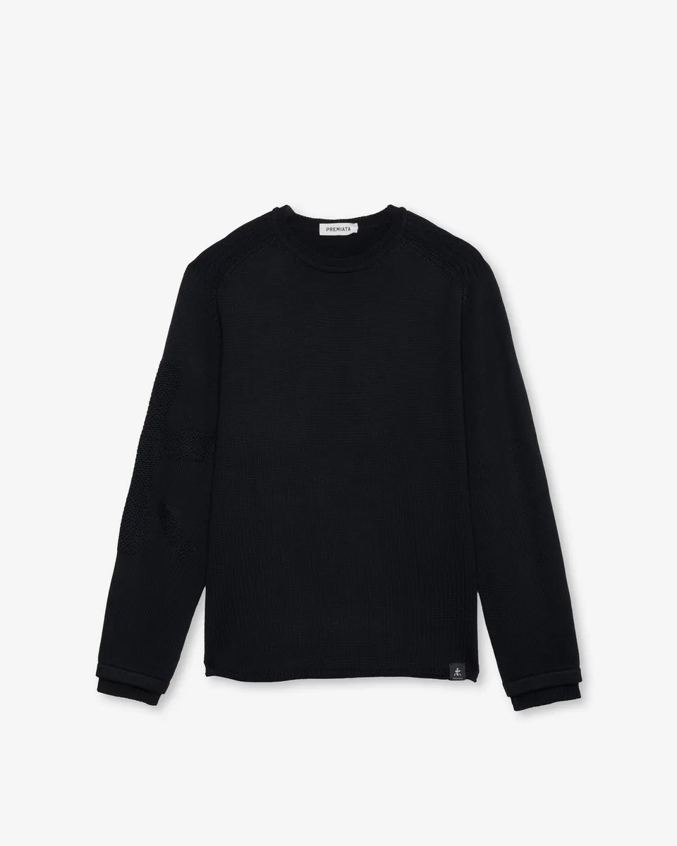 Premiata pull col rond noir homme tricot