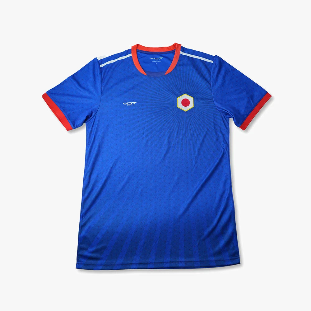 VO7 Japon Bleu maillot foot homme respirant