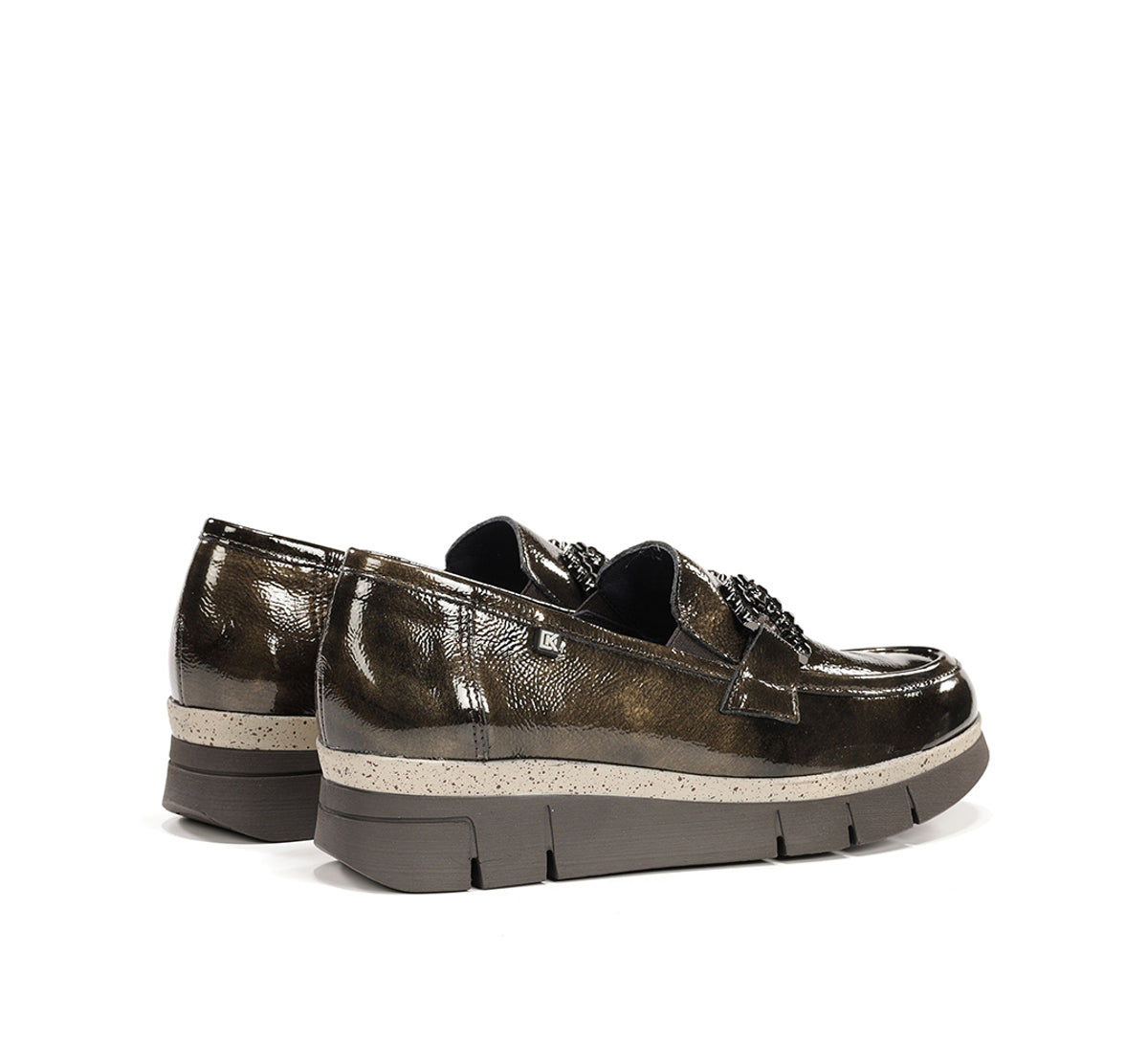 Dorking India D9325 mocassins verts femme confort