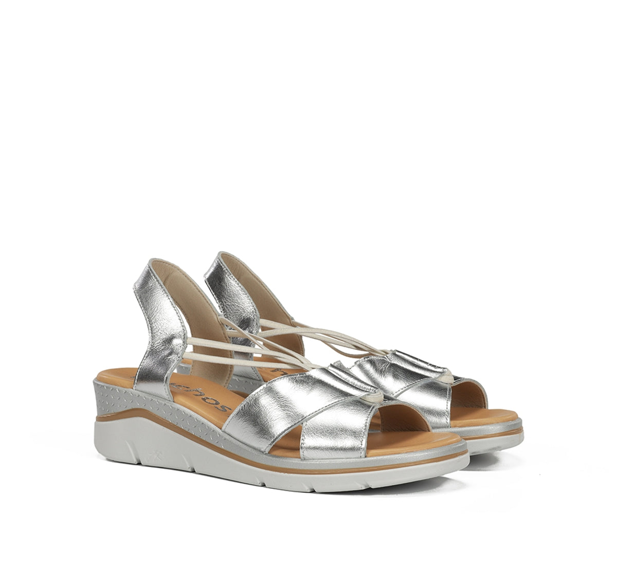 Fluchos Fire F2429 sandales femme argent compensées