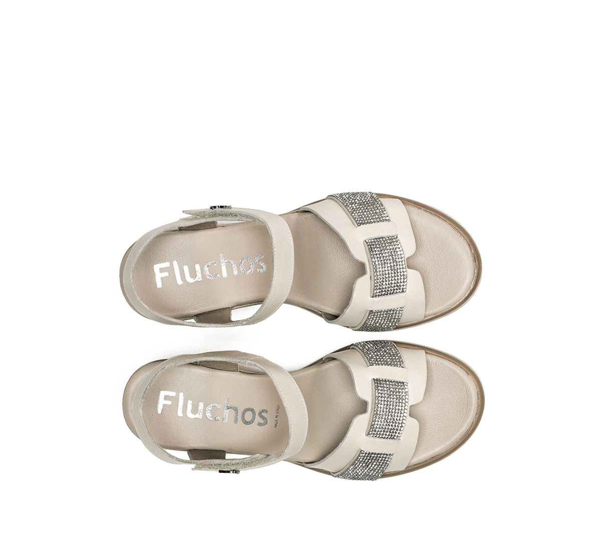 Fluchos Smash F1975 sandale taupe compensée femme