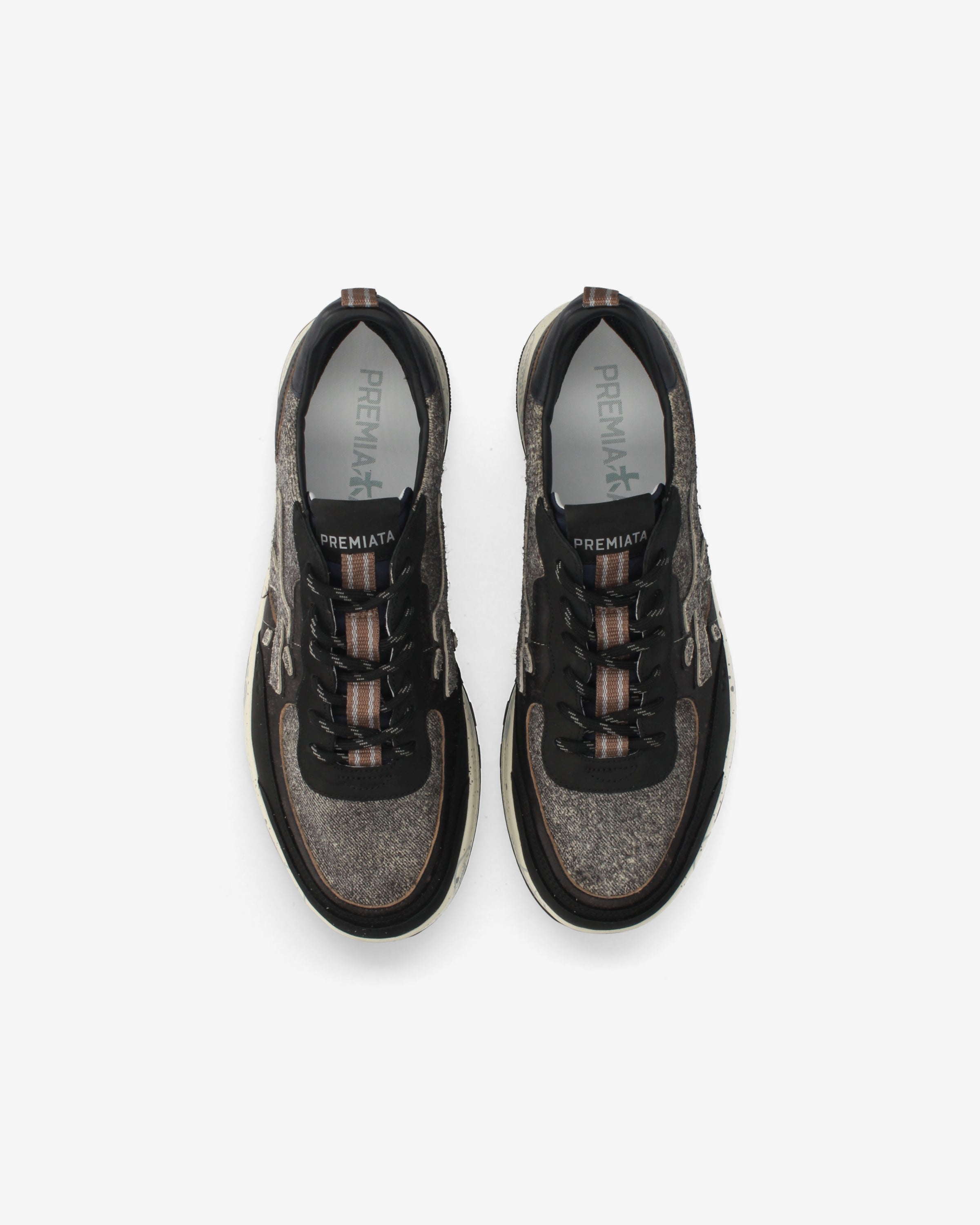 Premiata Nous 8464 baskets tissu noir gris