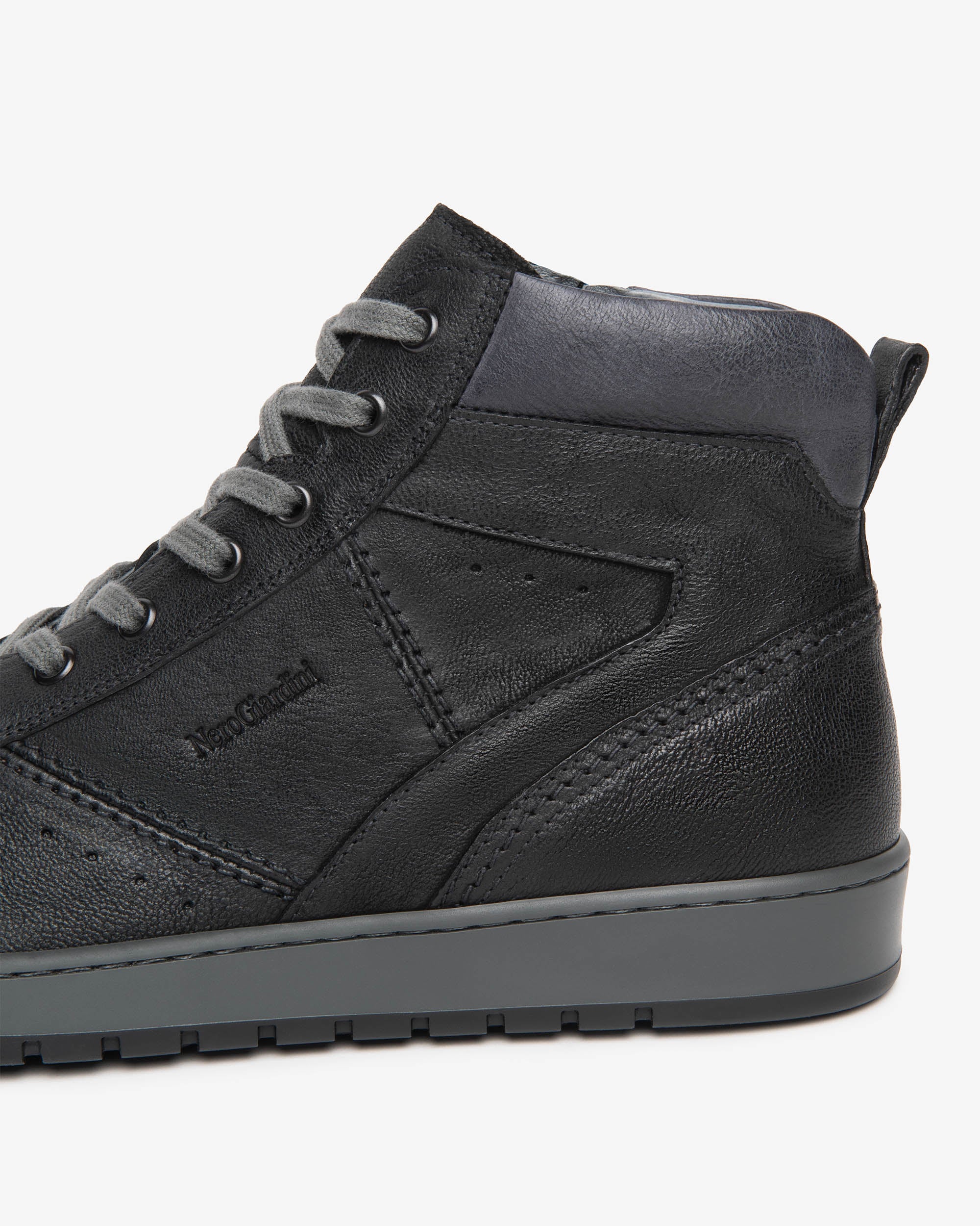 Nero Giardini Sneakers baskets homme montantes cuir zip