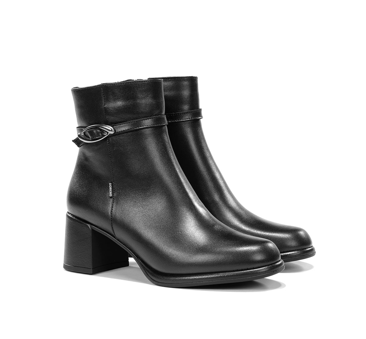 Dorking Frixe D9816 bottines femme noir talon léger