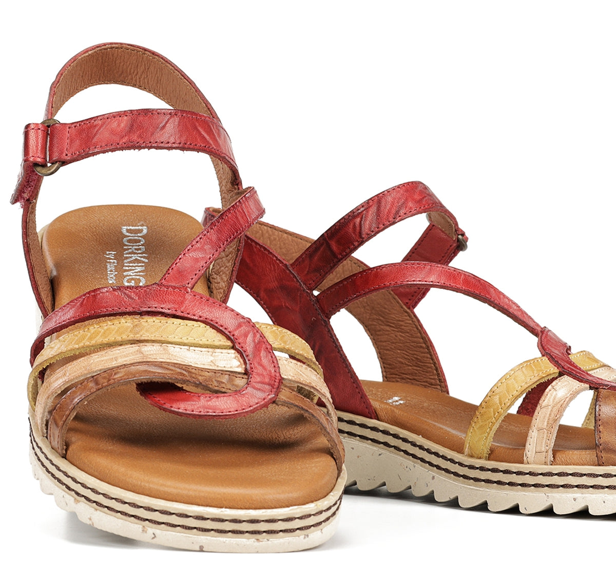 Dorking by Fluchos Espe D9113 Sandale Femme Rouge