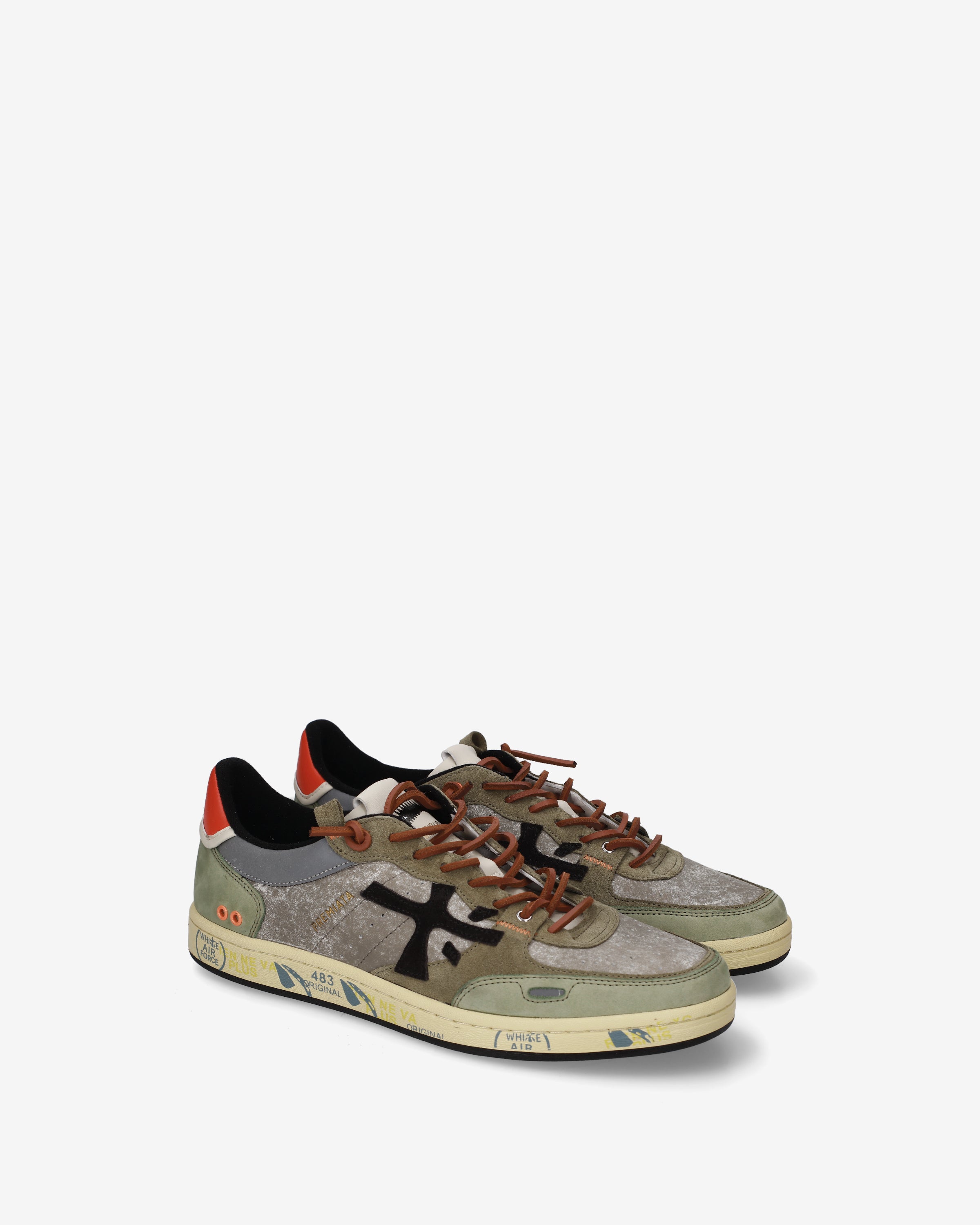 Premiata Bskt Clay 7845 sneakers cuir gris sauge homme