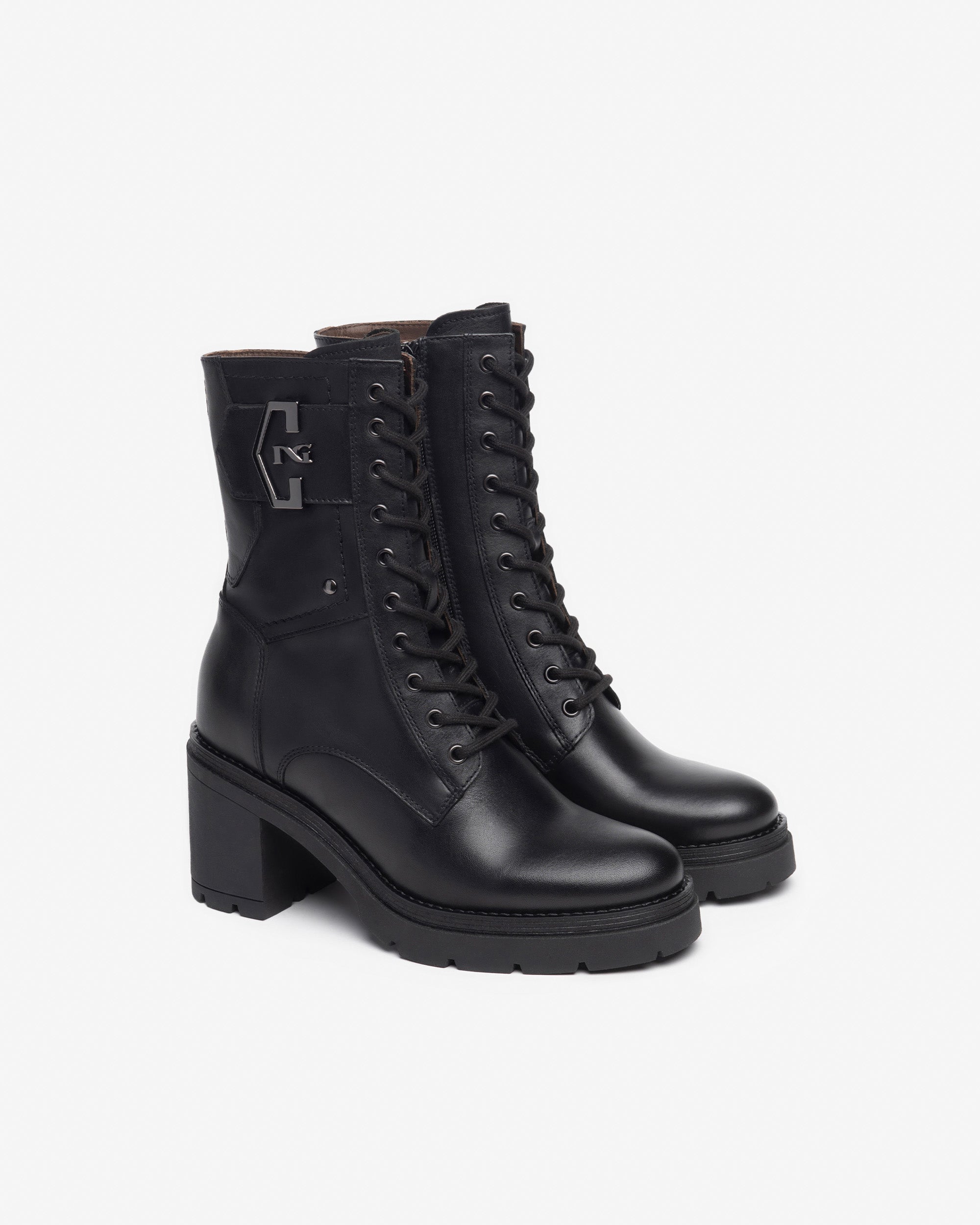 Nero Giardini Combat Boots rangers femme cuir hiver