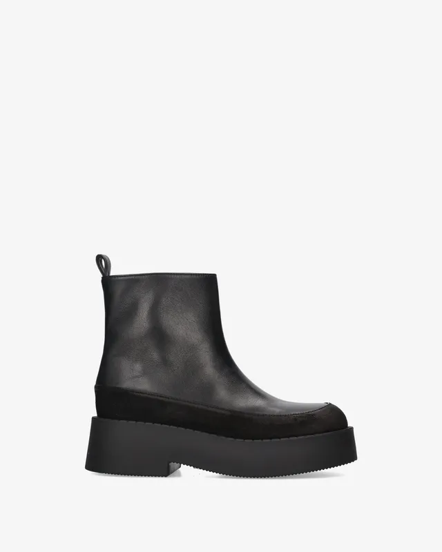 Premiata Bottines plateforme cuir noir compensées