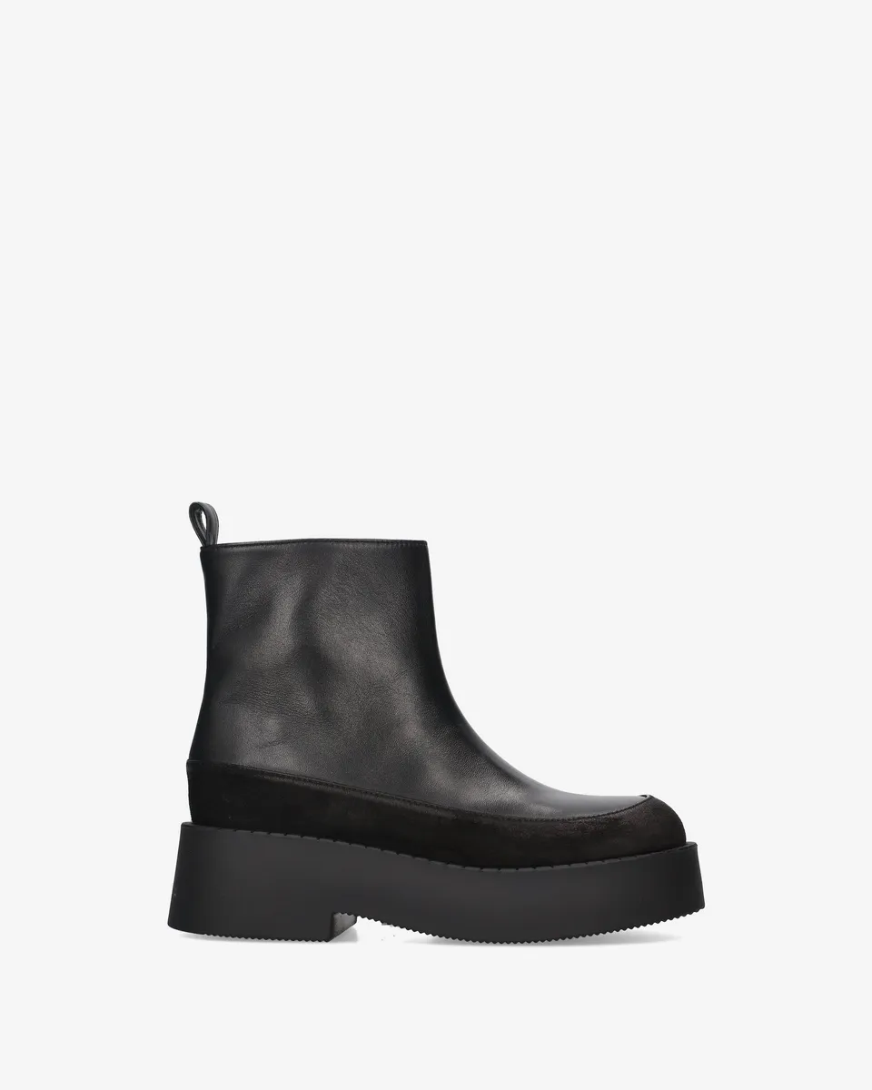 Premiata Bottines plateforme cuir noir compensées