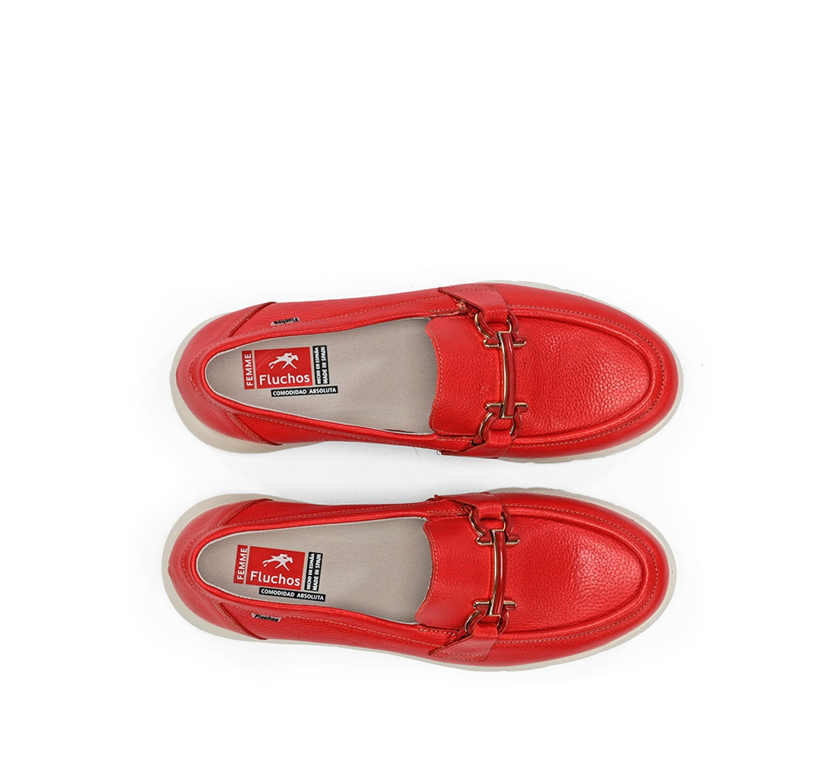 Fluchos Gladis F1936 mocassin rouge cuir femme